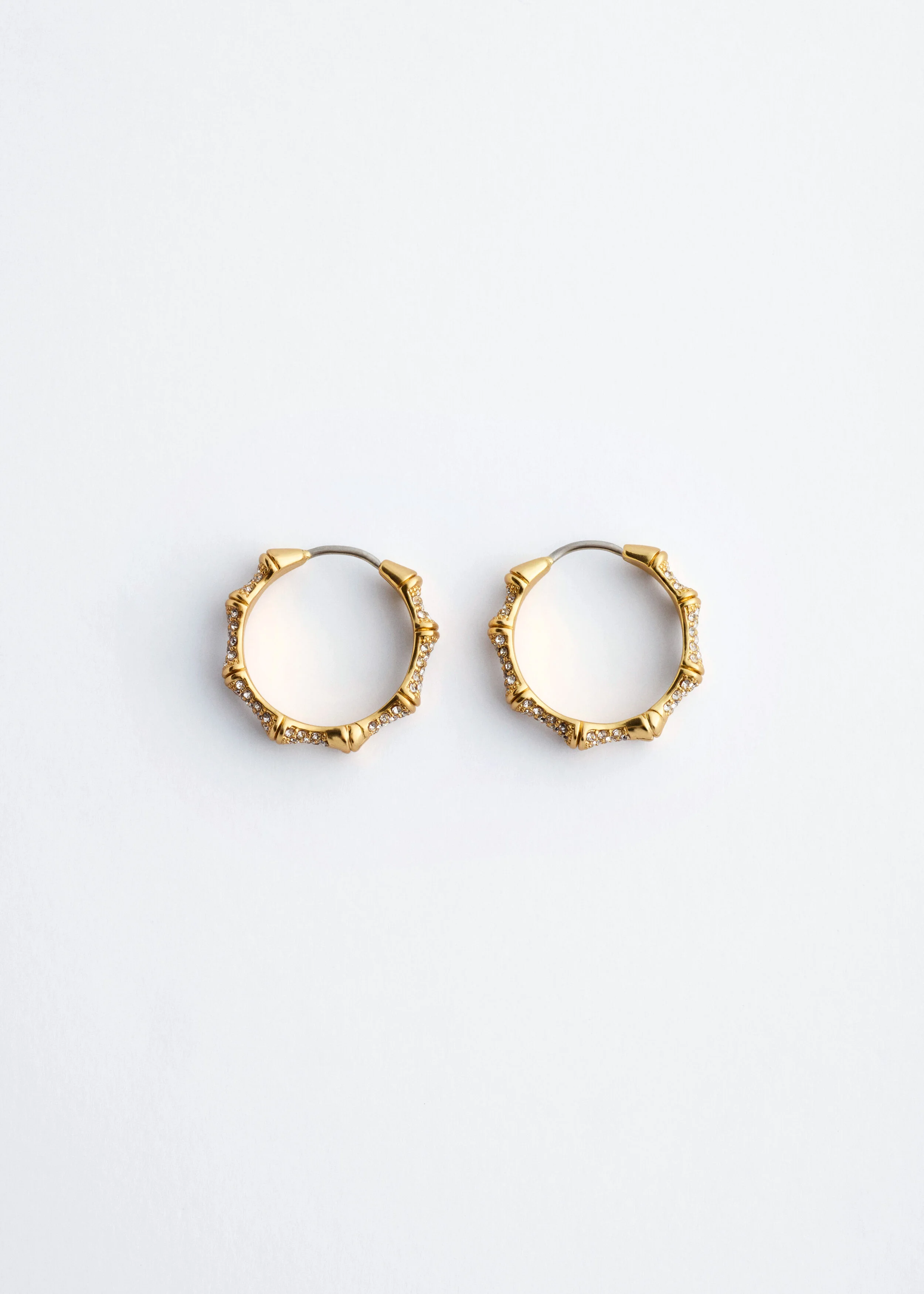 Rhinestone Hoop Earrings - 1