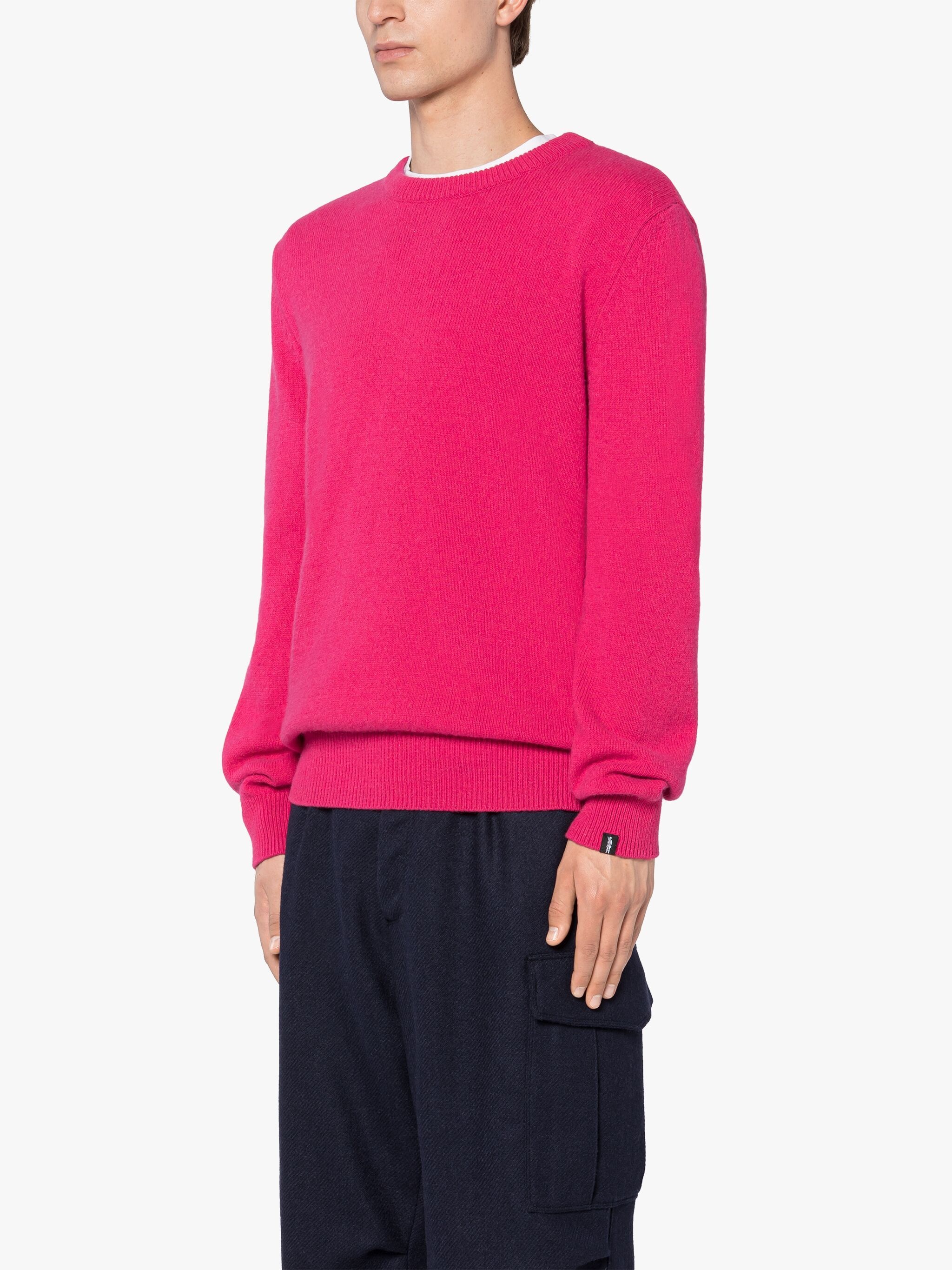 HOLKHAM FUCHSIA CASHMERE CREWNECK SWEATER - 3