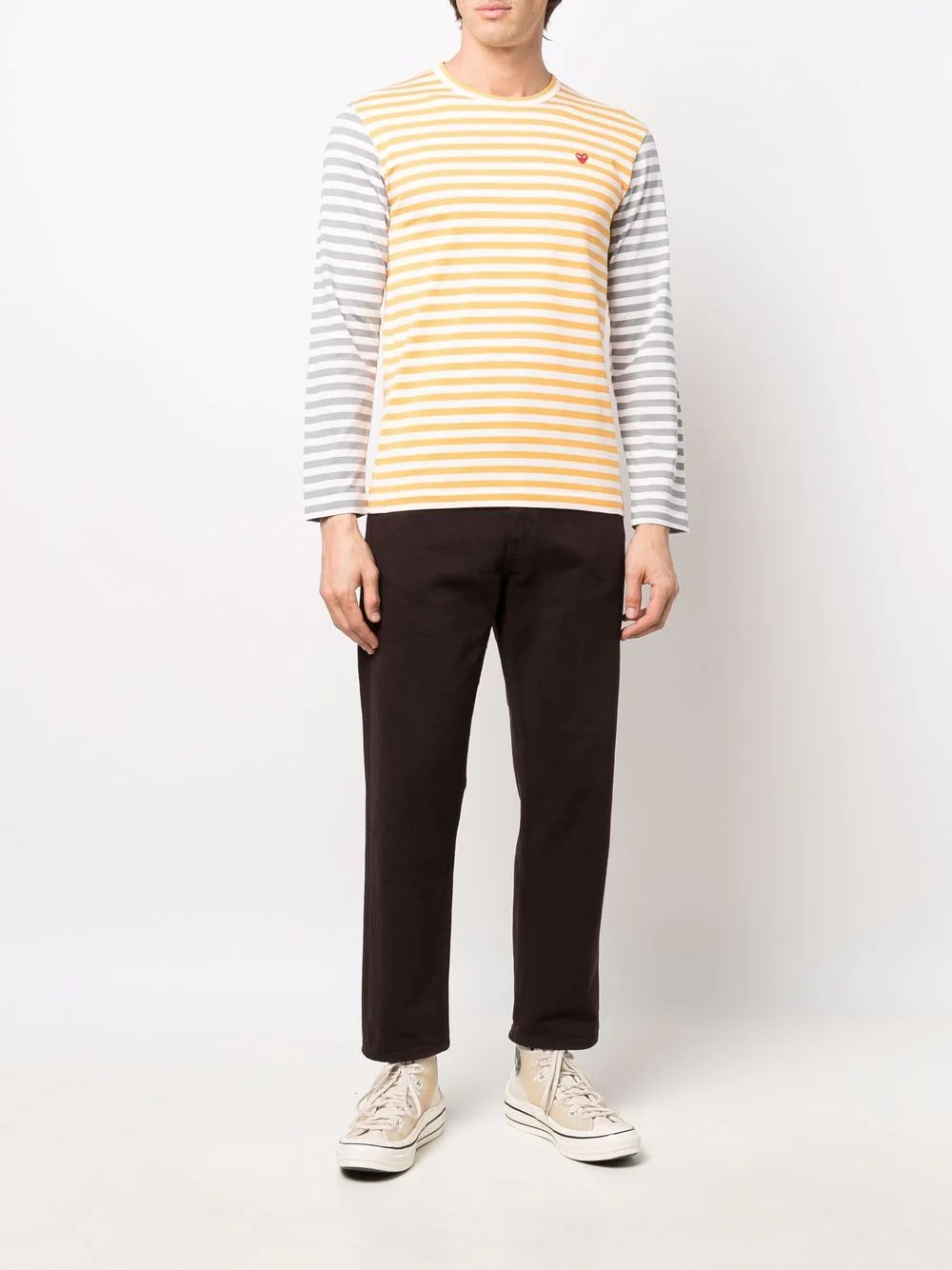 logo-embroidered striped T-shirt - 2