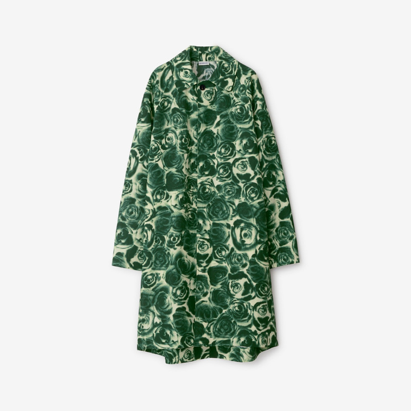 Long Rose Taffeta Car Coat - 1