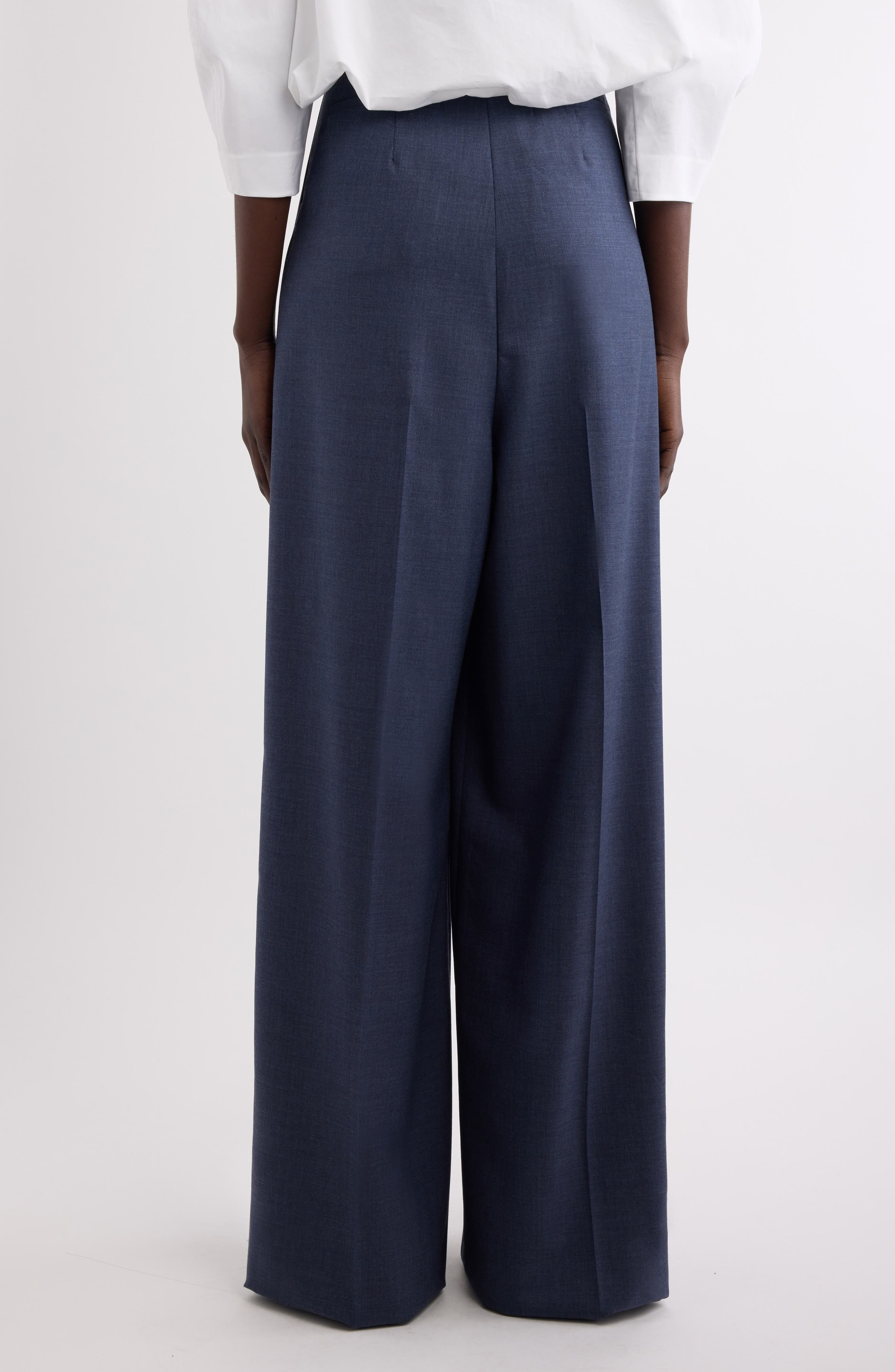 Givenchy Pleated Wool Wide Leg Pants in Denim Blue at Nordstrom - 3