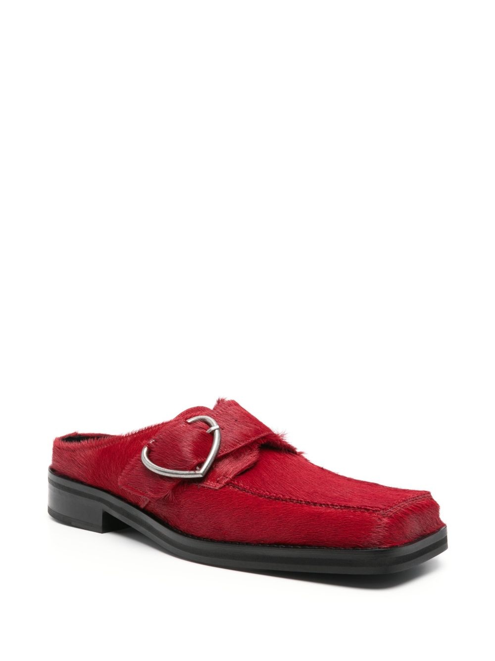 square-toe buckle loafers - 2