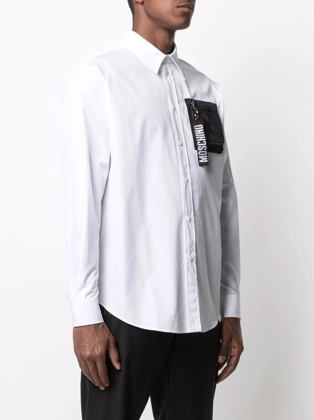 logo zip pull pocket shirt - 3