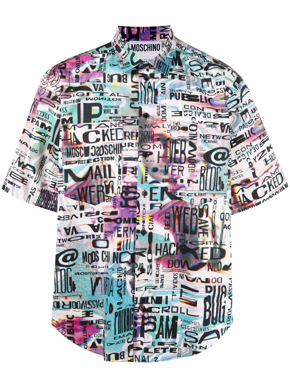 Glitch print short-sleeve shirt - 1