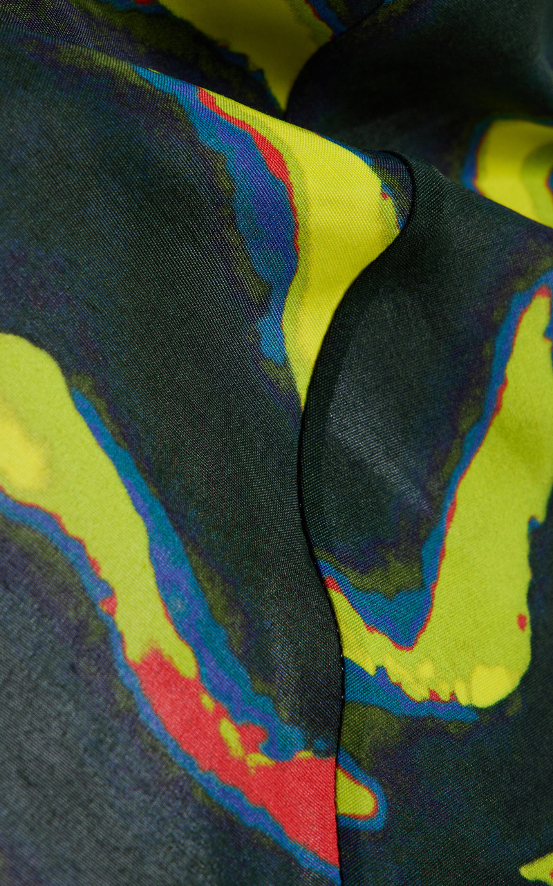 Printed Jersey Cowl-Neck Halter Top green 5