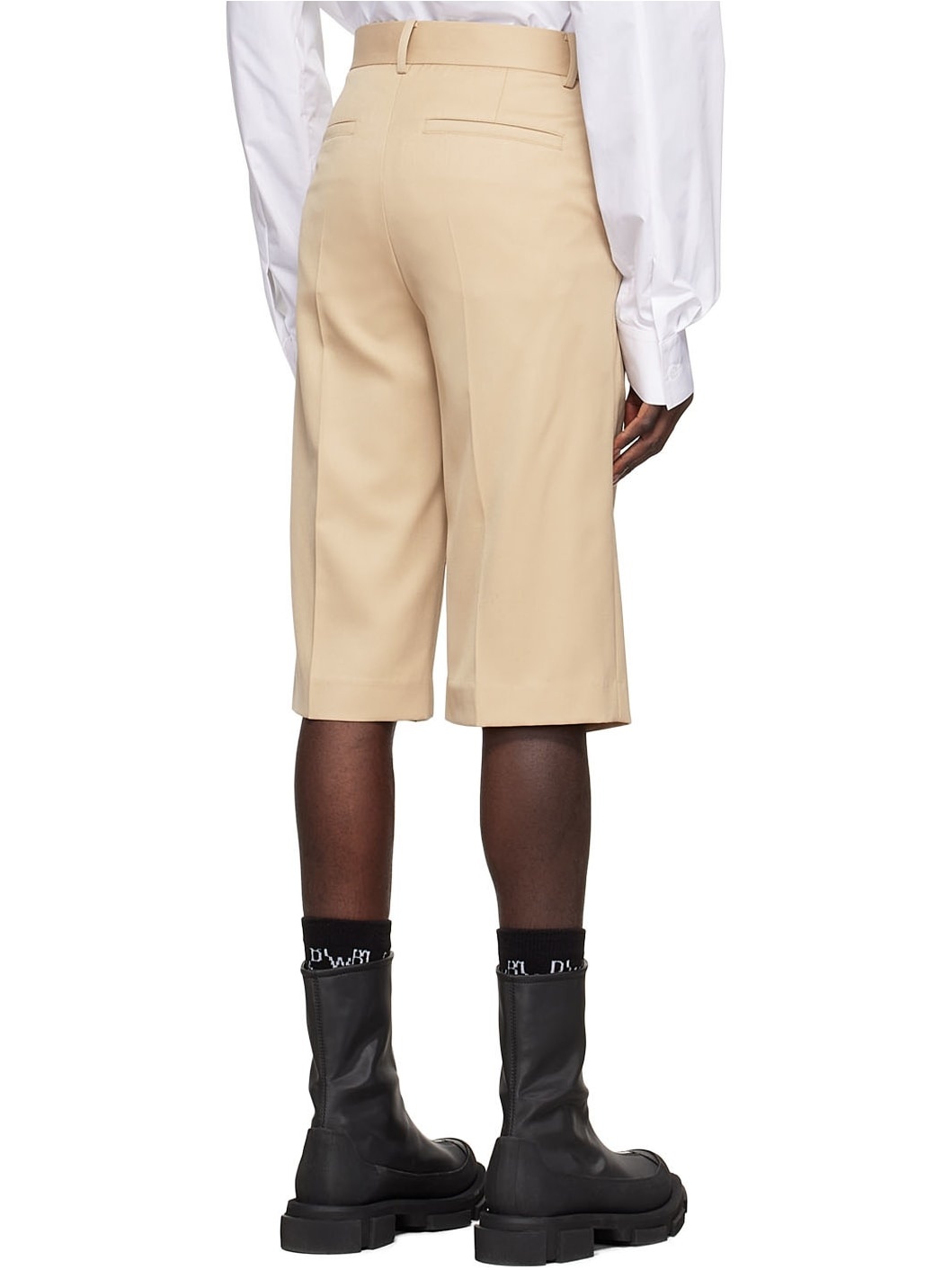 Beige Polyester Shorts - 3