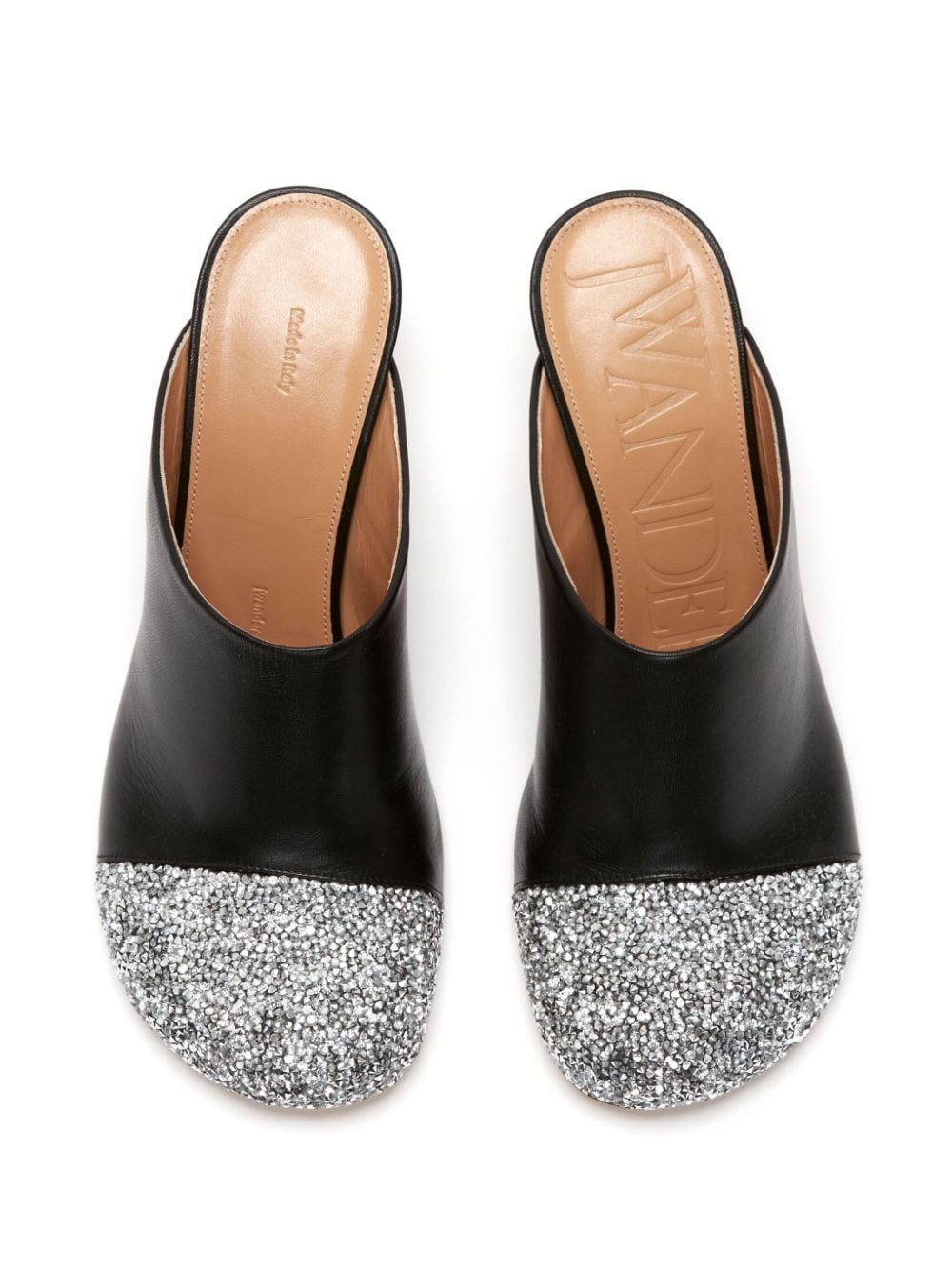 75mm crystal-embellished leather mules - 4