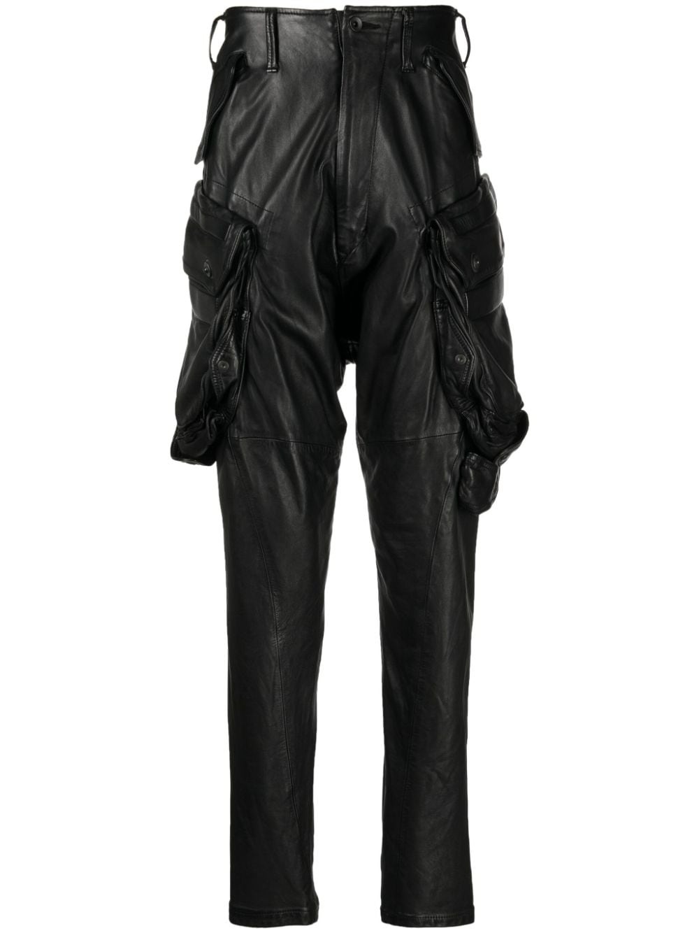 Julius straight-leg leather cargo trousers | REVERSIBLE