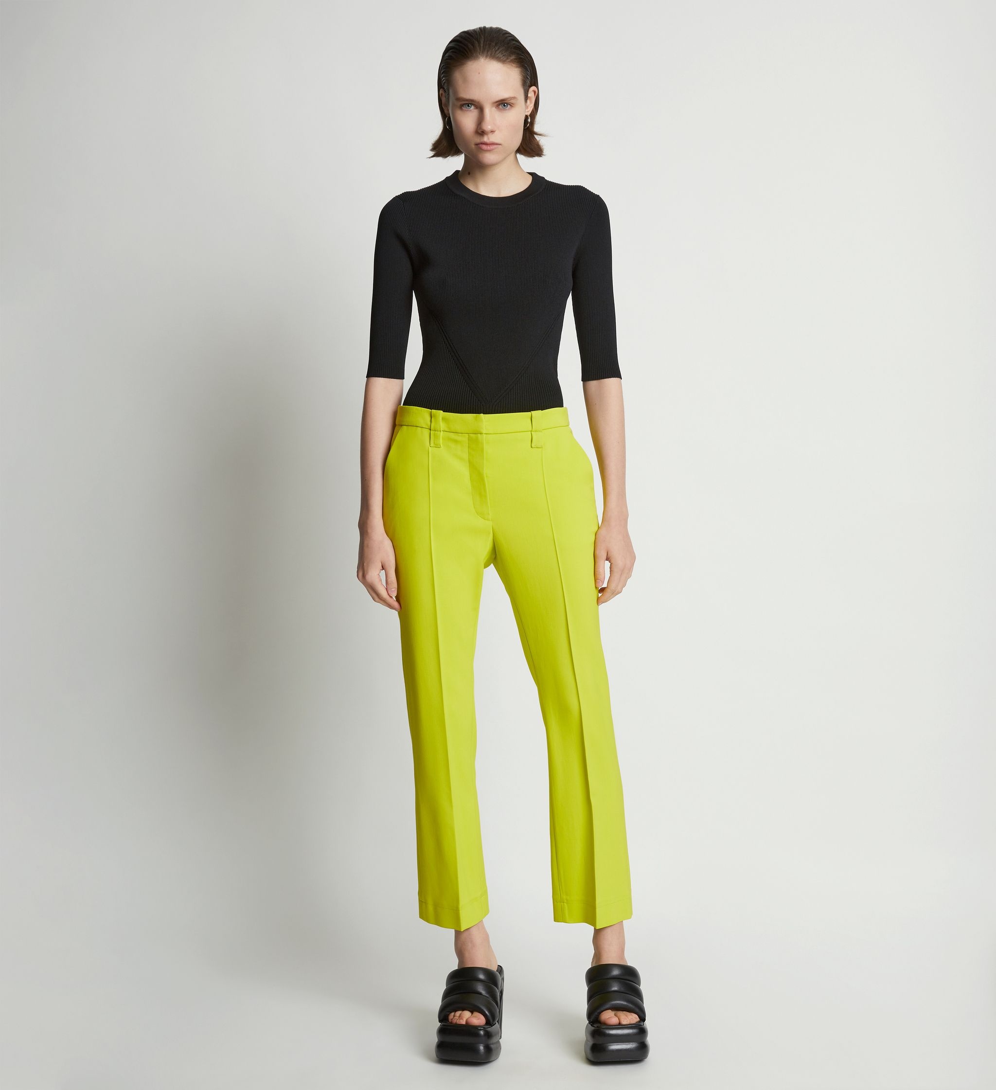 Viscose Suiting Crop Flare Pants - 2