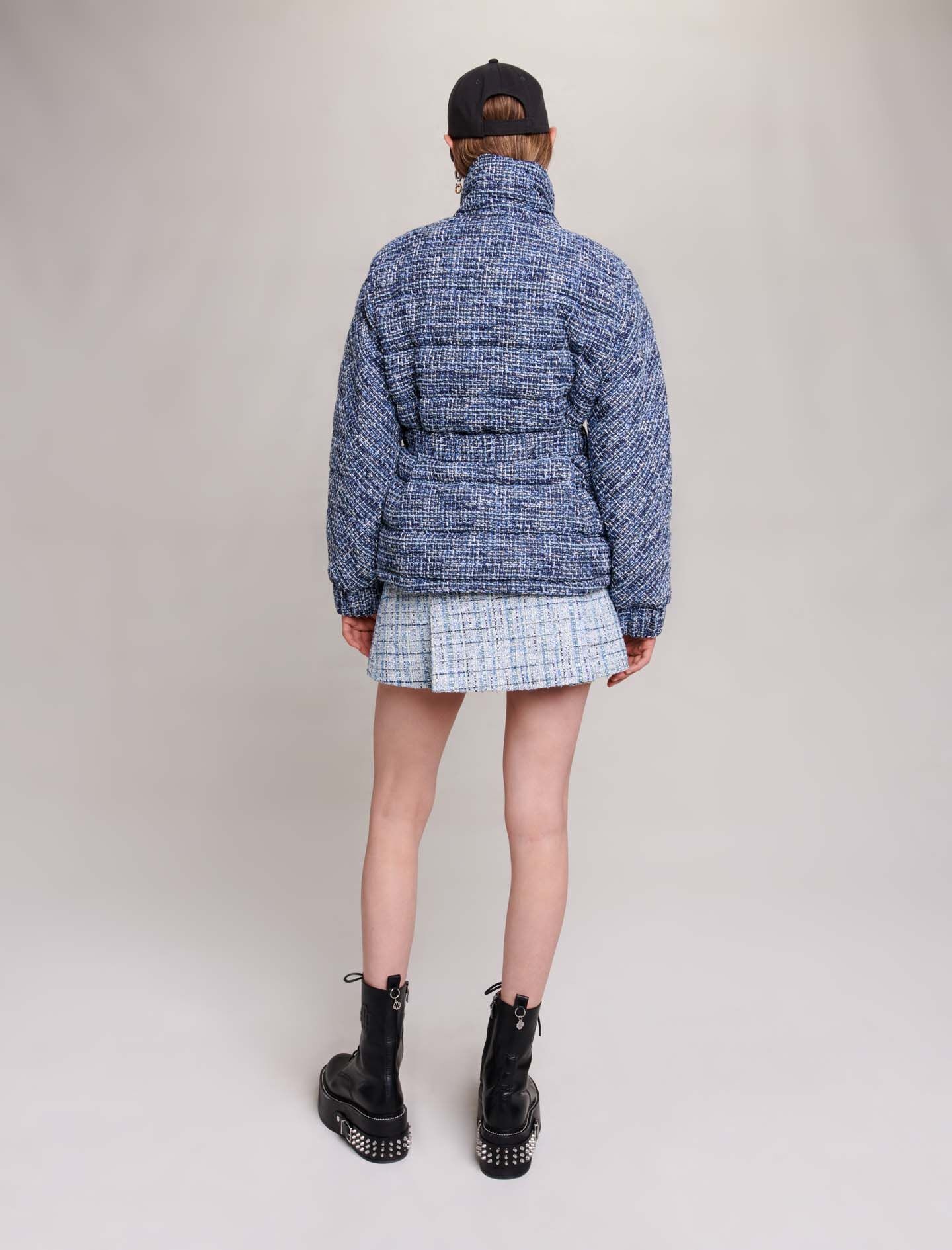 Quilted tweed puffer jacket - 5