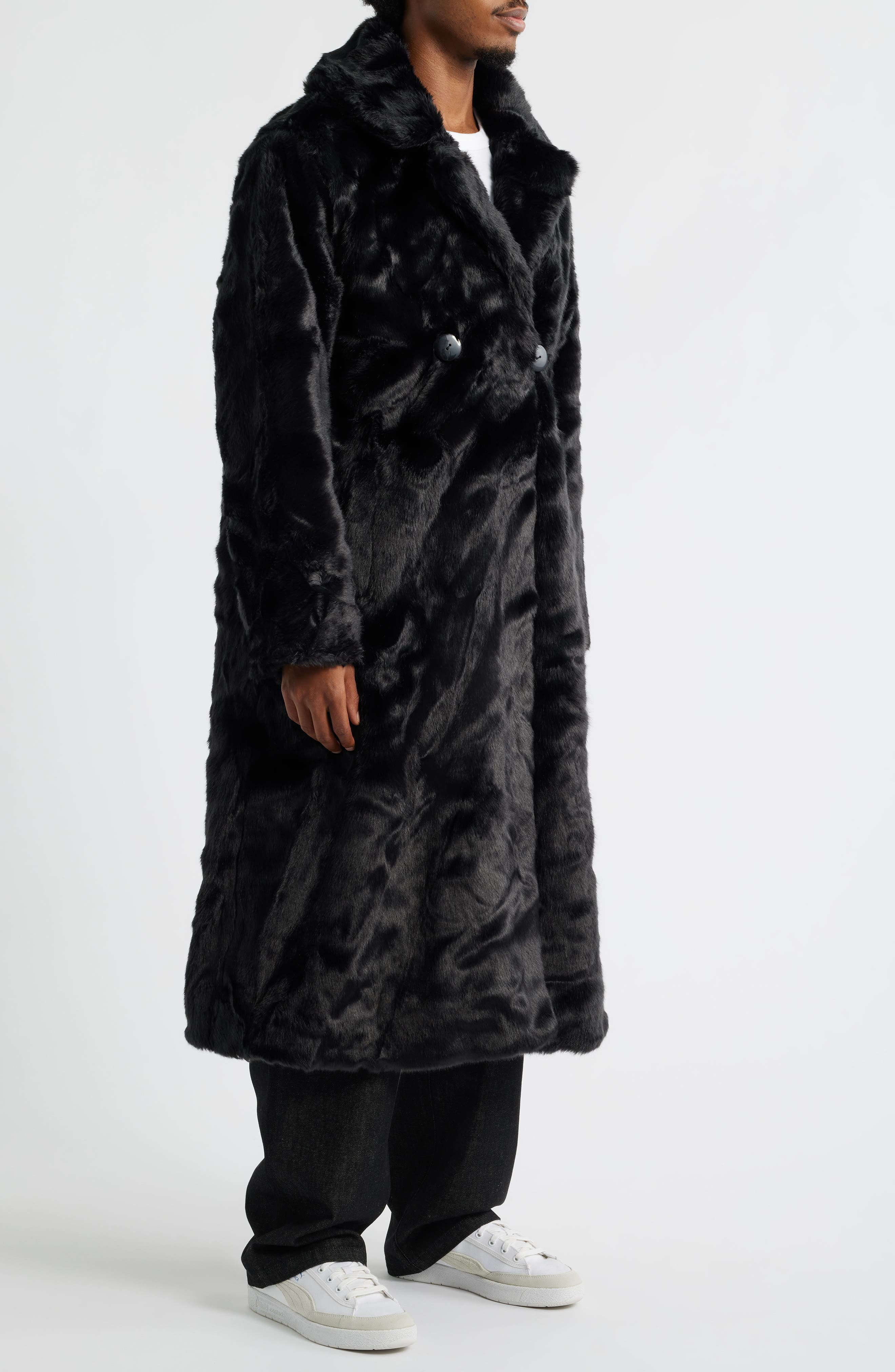 PUMA x A$AP Rocky Flacko Faux Fur Coat in Puma Black at Nordstrom - 3