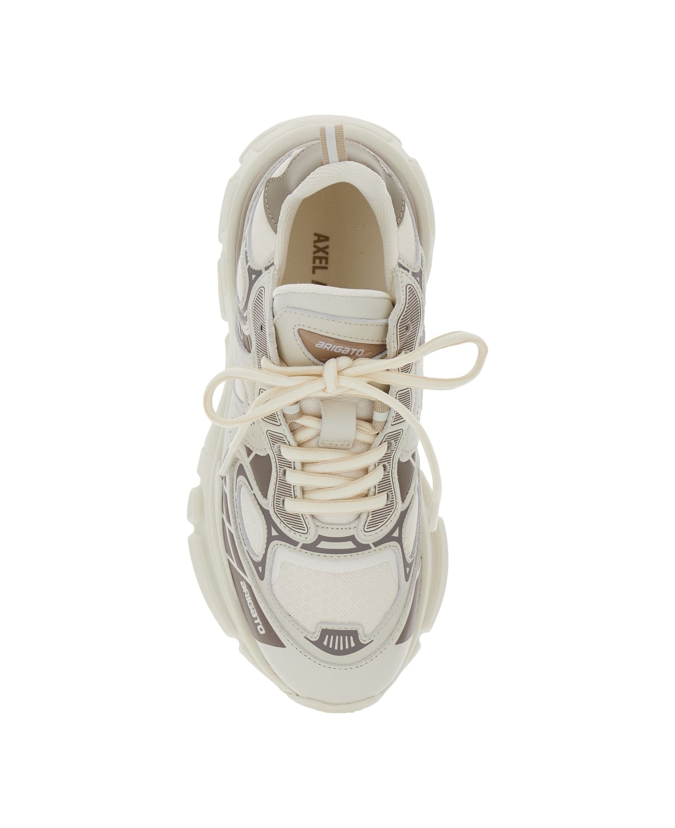'sphere Trip Running' Beige Sneakers With Chunky Sole And Logo On Tongue In Leather And Fabric Blend - 4