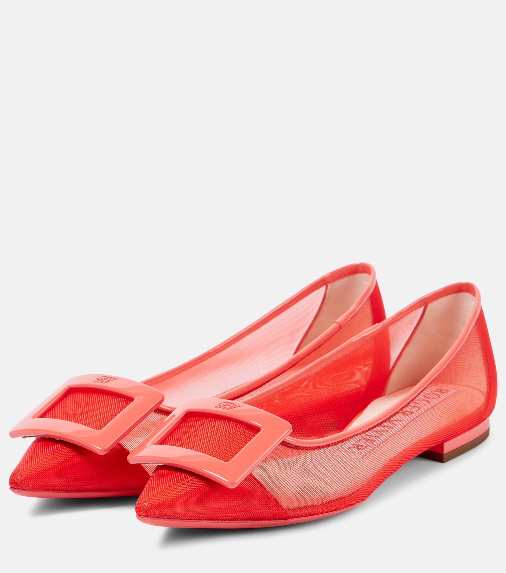 Gommettine leather-trimmed ballet flats - 4