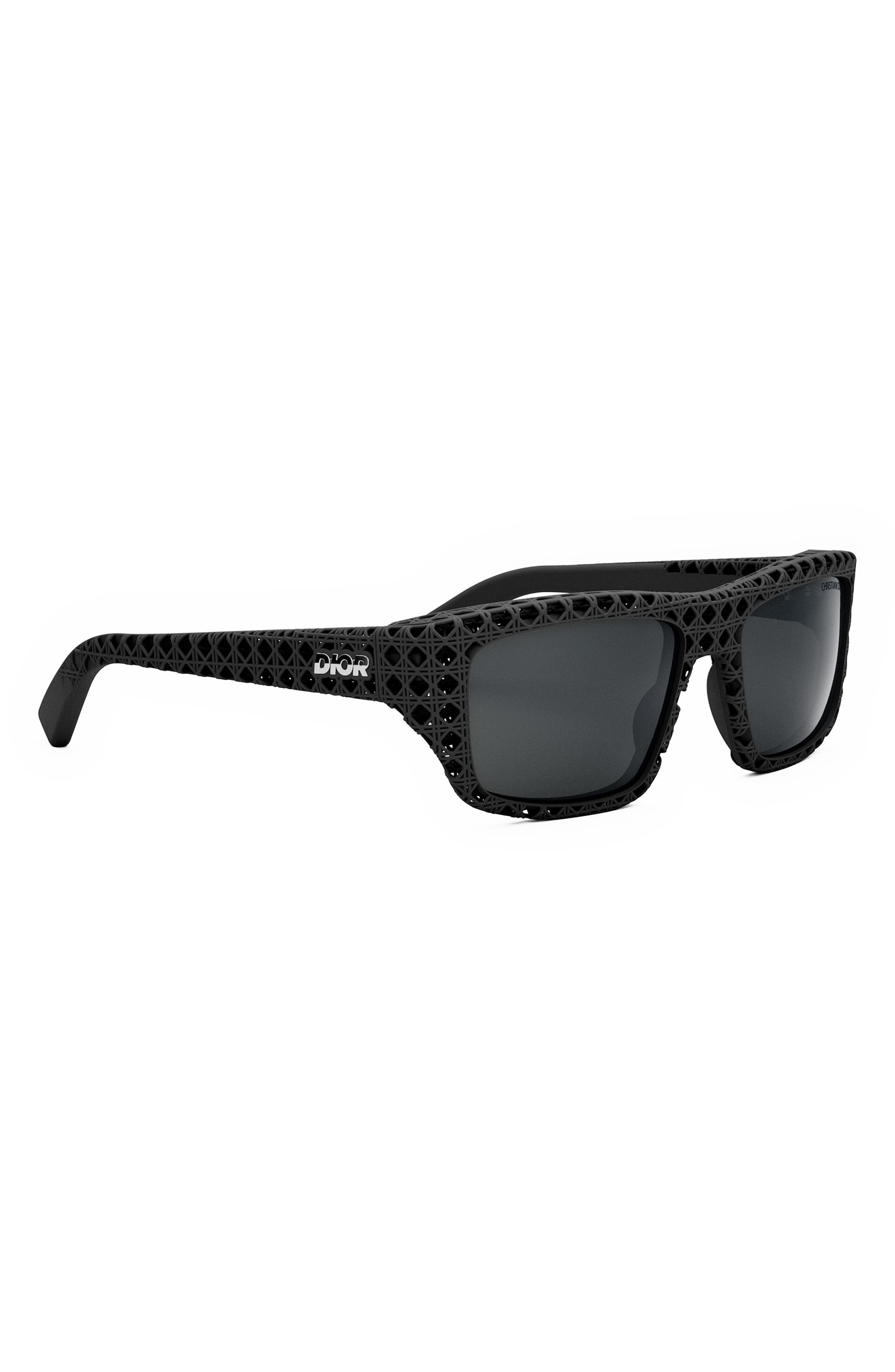 'Dior3D S1I 57mm Square Sunglasses in Matte Black /Smoke Polarized at Nordstrom - 3