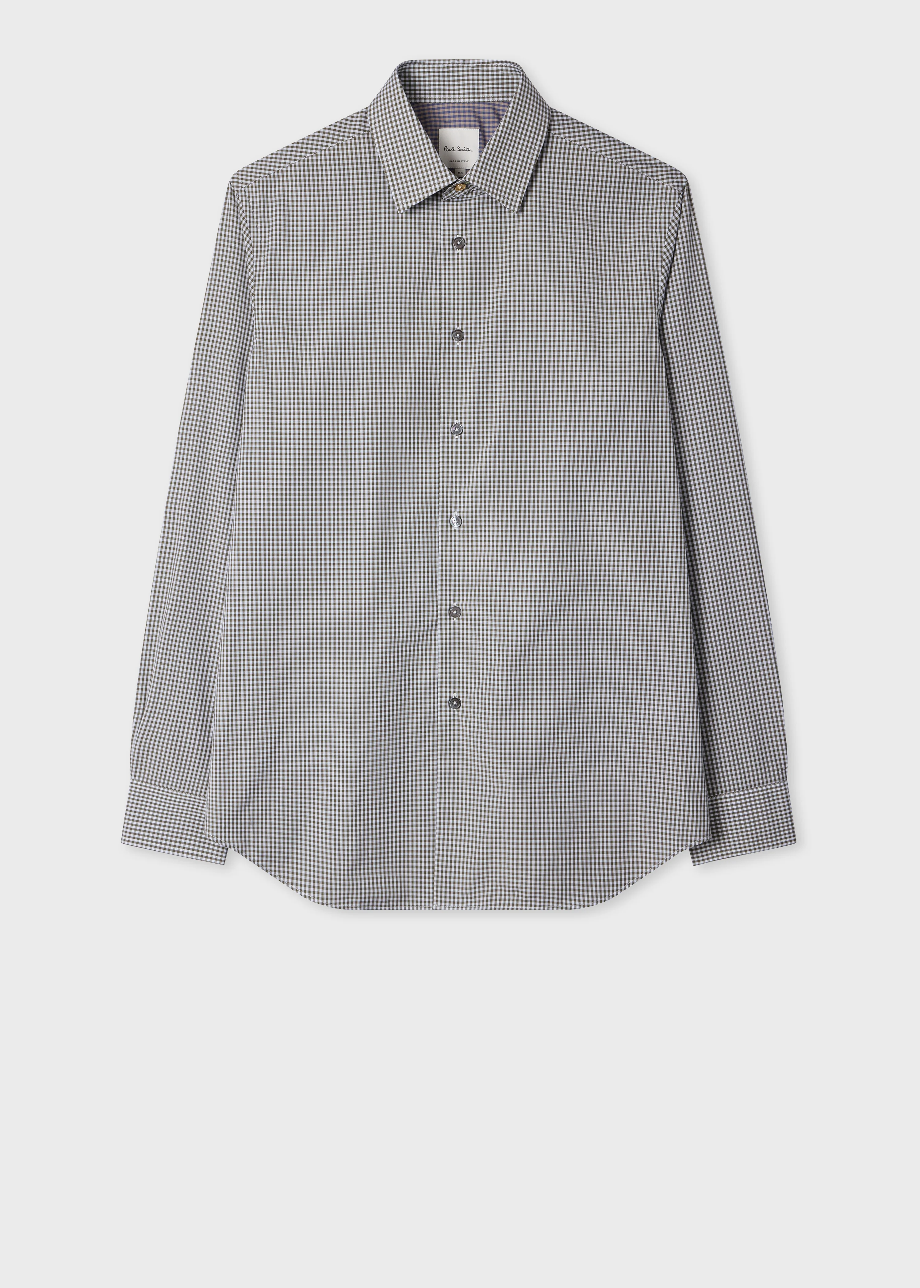 Regular-Fit Green Gingham Shirt - 1