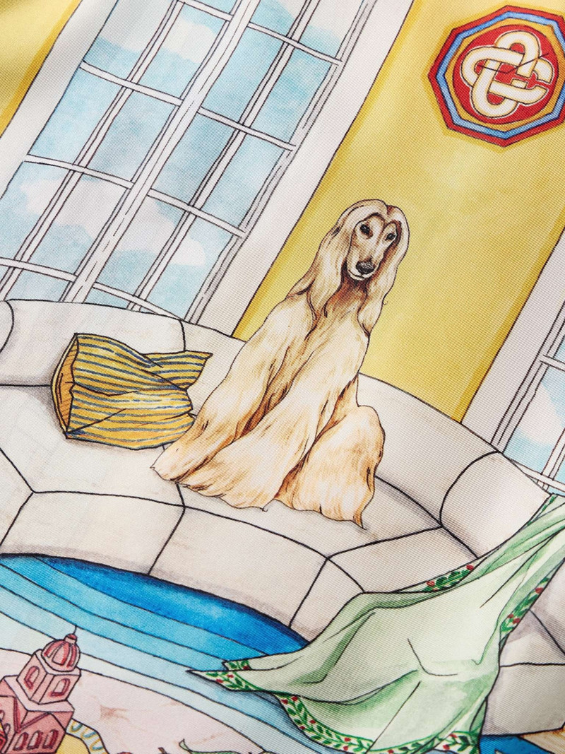 CASABLANCA Apartment In The Air Convertible-Collar Printed Silk-Twill Shirt outlook