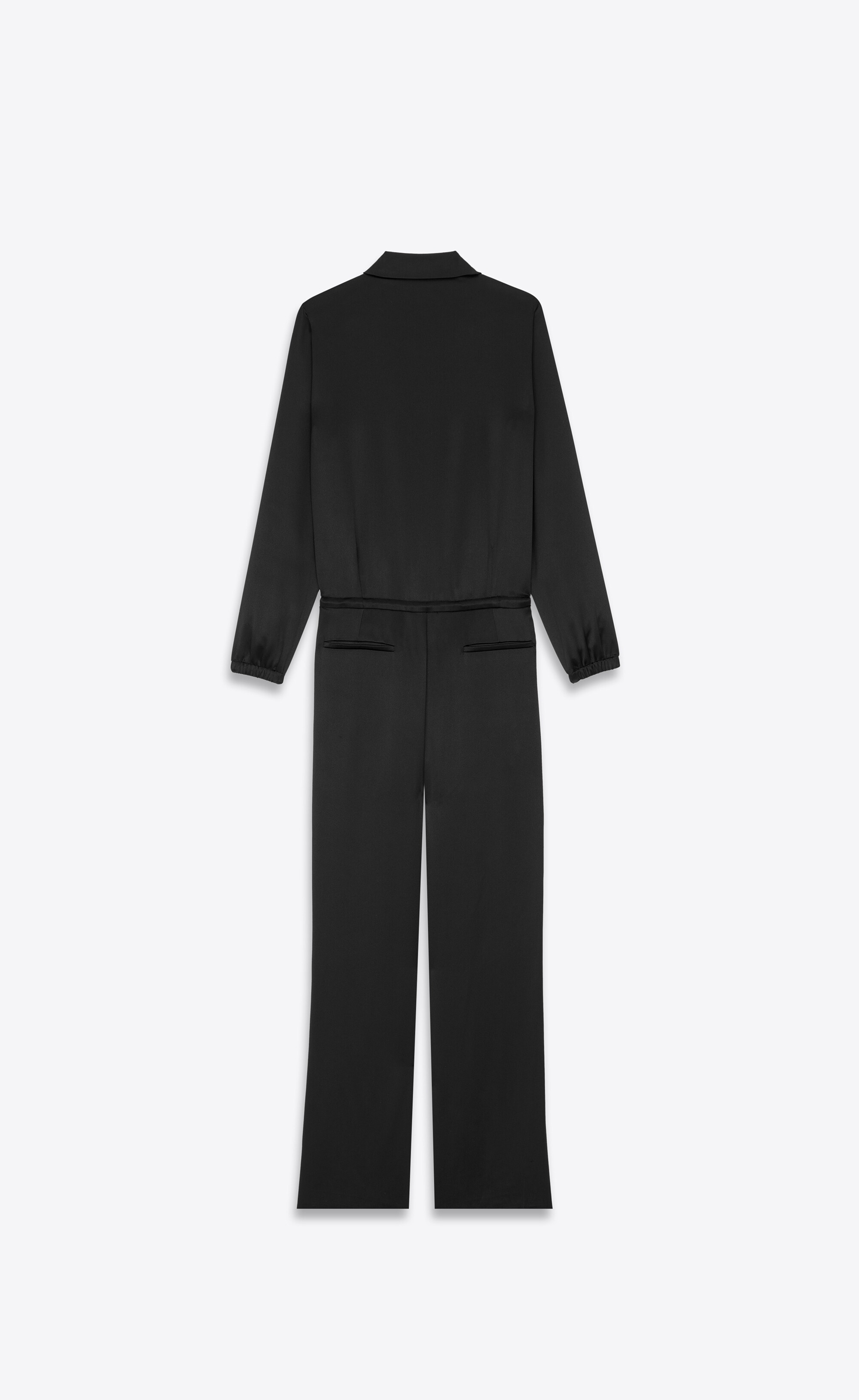lavallière-neck jumpsuit in silk satin - 5