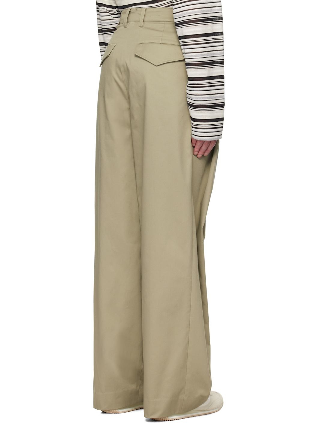 SSENSE Exclusive Taupe Twill Trousers - 3