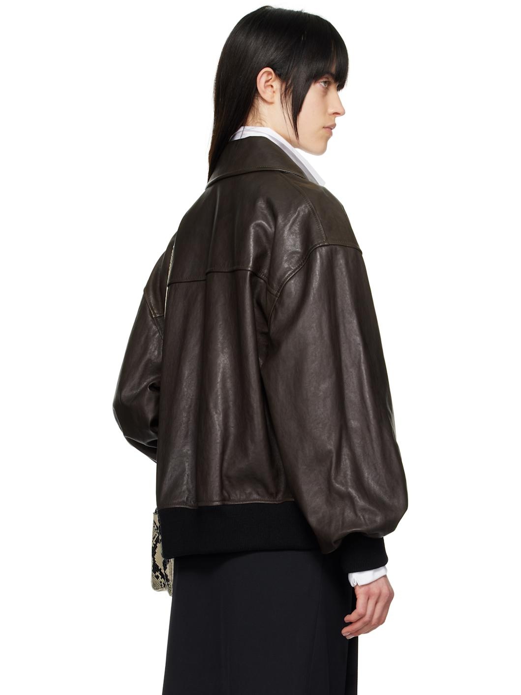 Brown Shelman Leather Jacket - 3