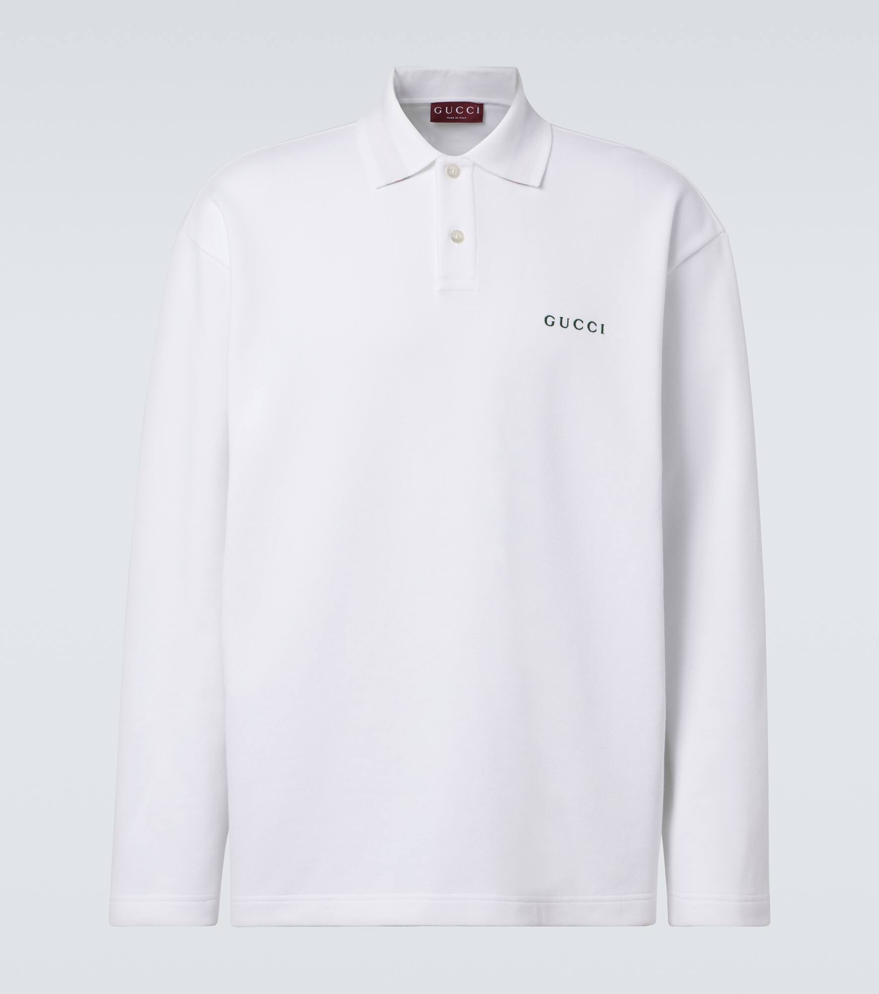 Logo cotton-blend polo shirt - 1