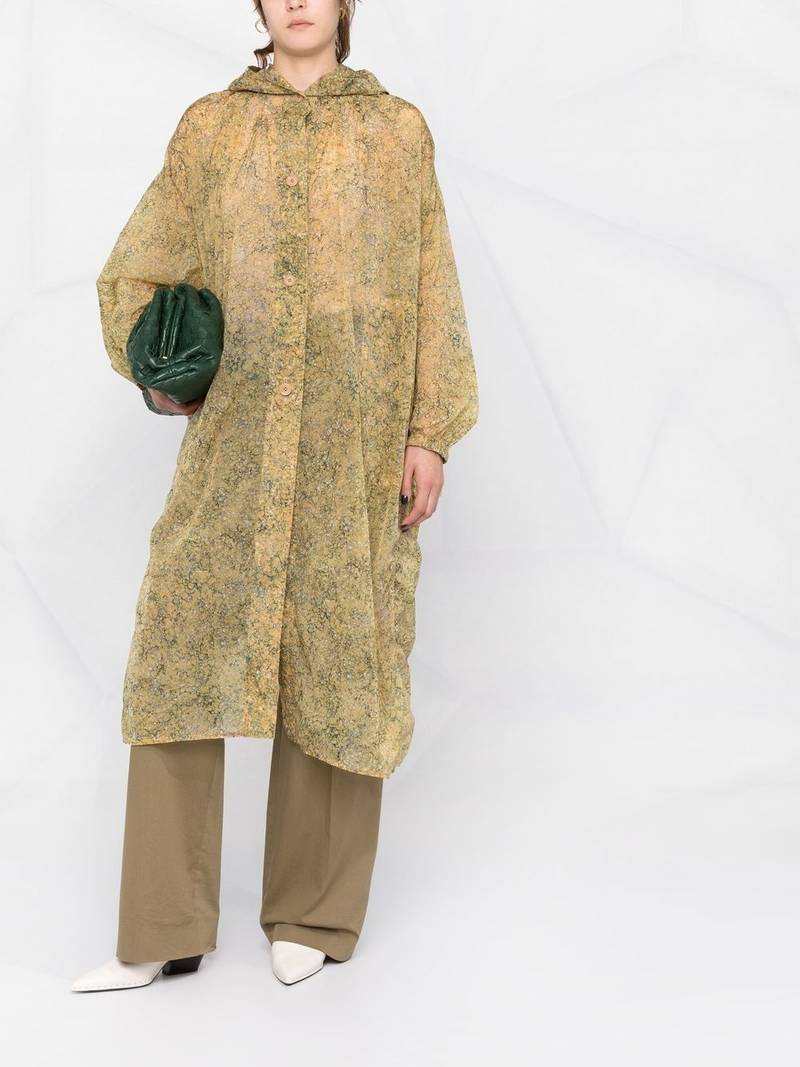 Lemaire Mantel sheer printed raincoat outlook