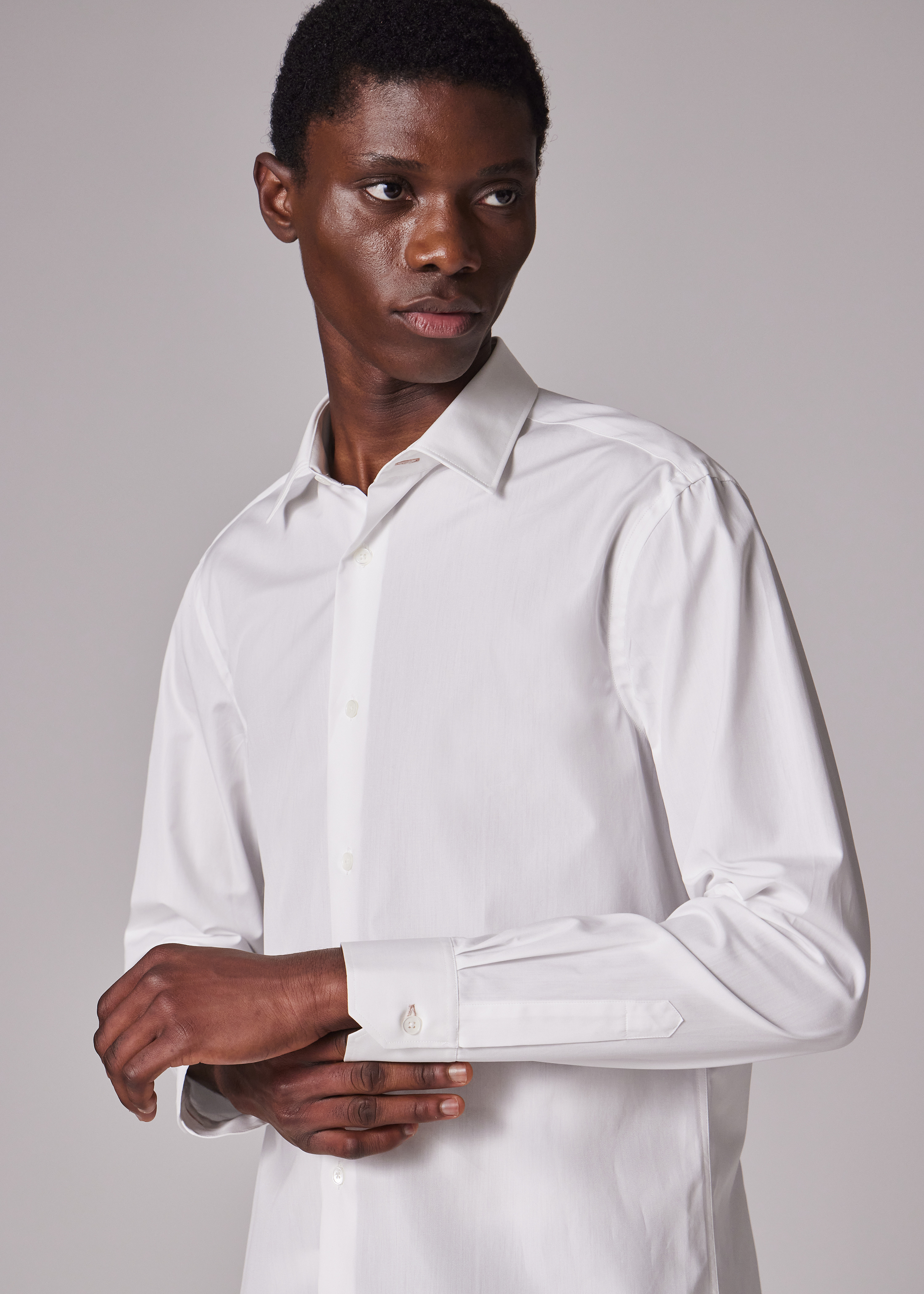 Tailored-Fit White End-On-End Cotton Shirt - 3
