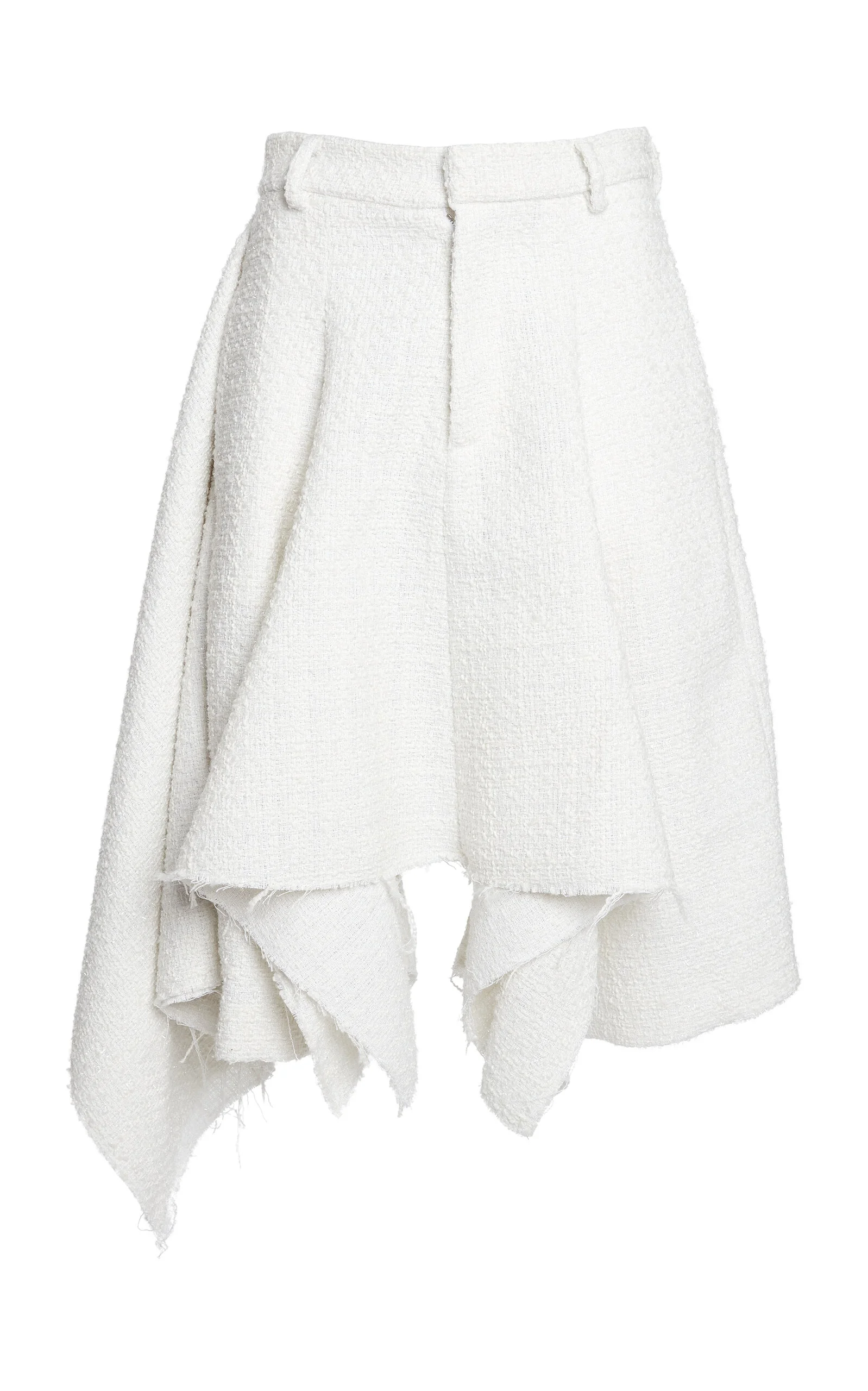 Nave Metallic Bouclé Tweed Midi Skirt white - 1