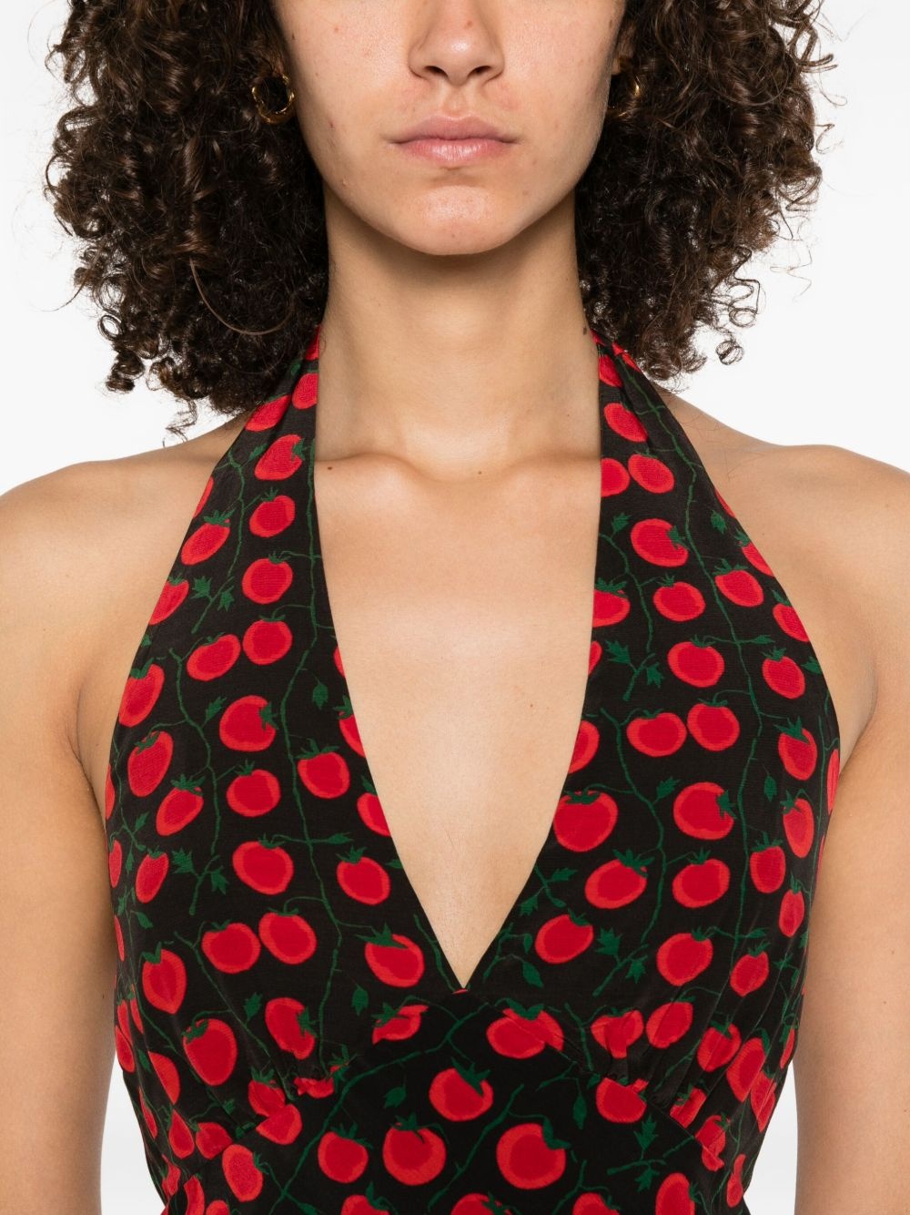 Lucca tomato-print mini dress - 5