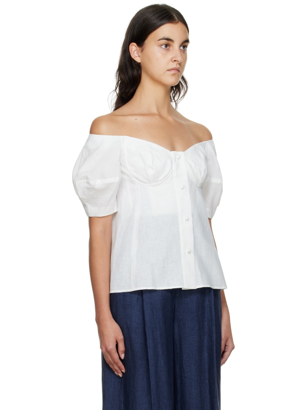 White Off-The-Shoulder Blouse - 2