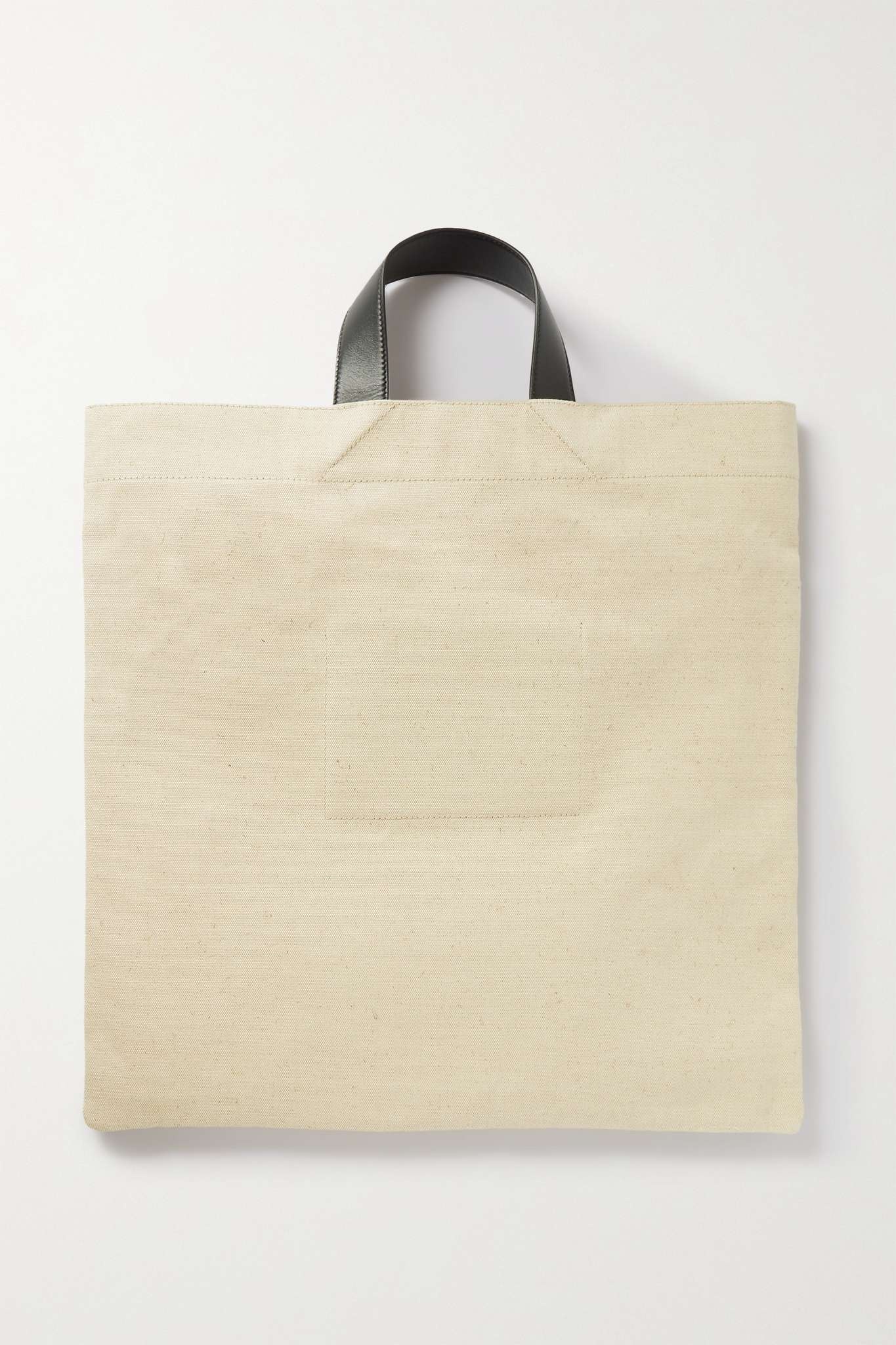 Leather-trimmed canvas tote - 3