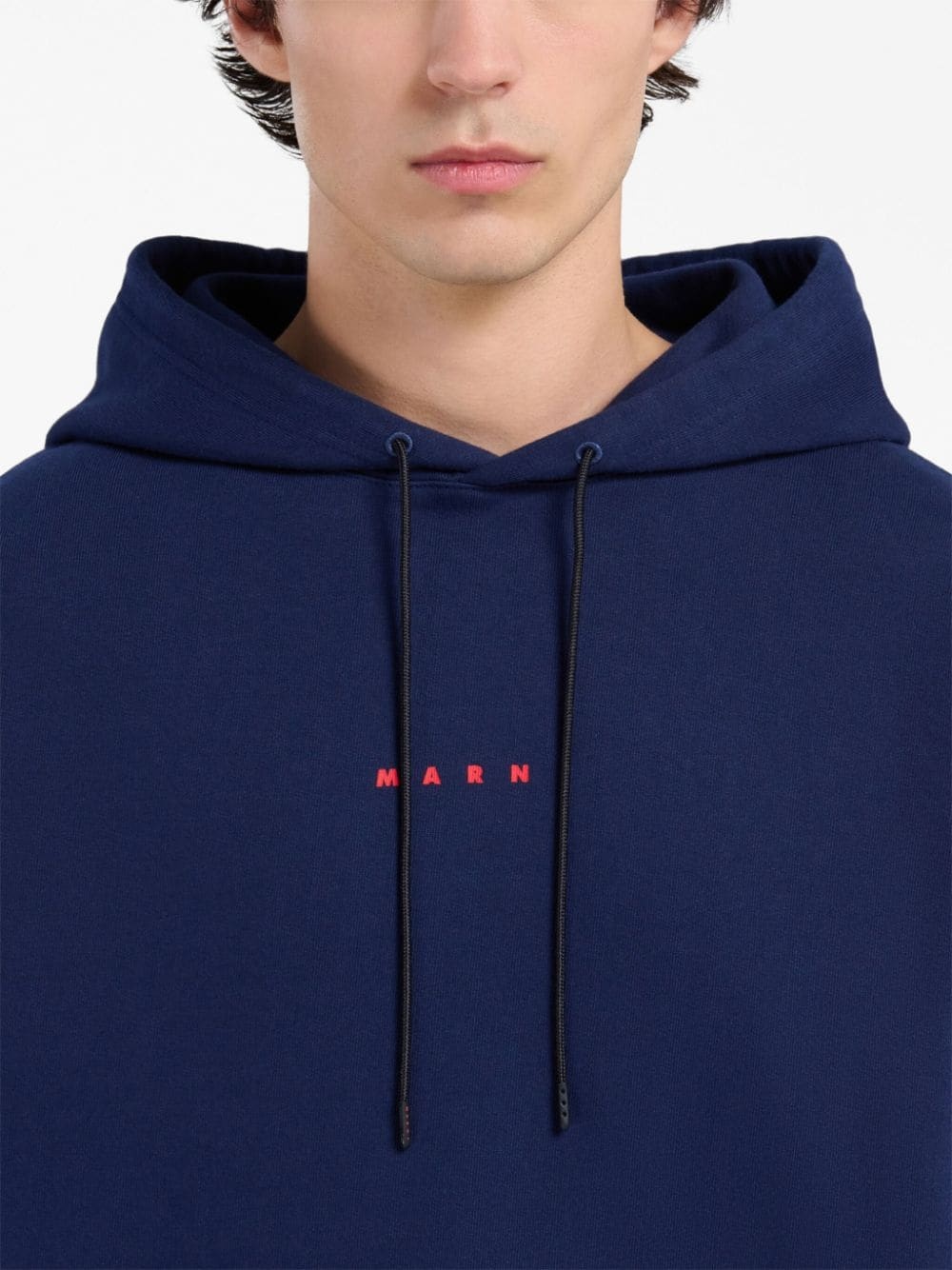 logo-print cotton hoodie - 5