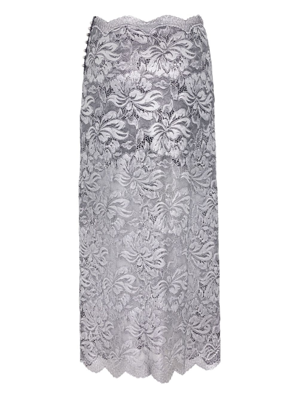 floral-lace midi skirt - 4