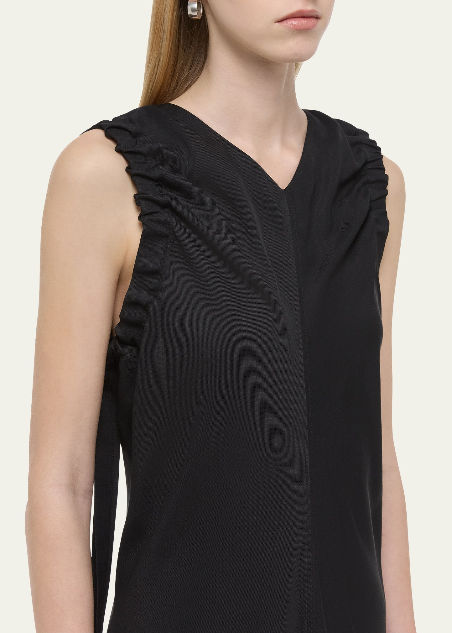 Ruched Sleeveless Maxi Dress - 5