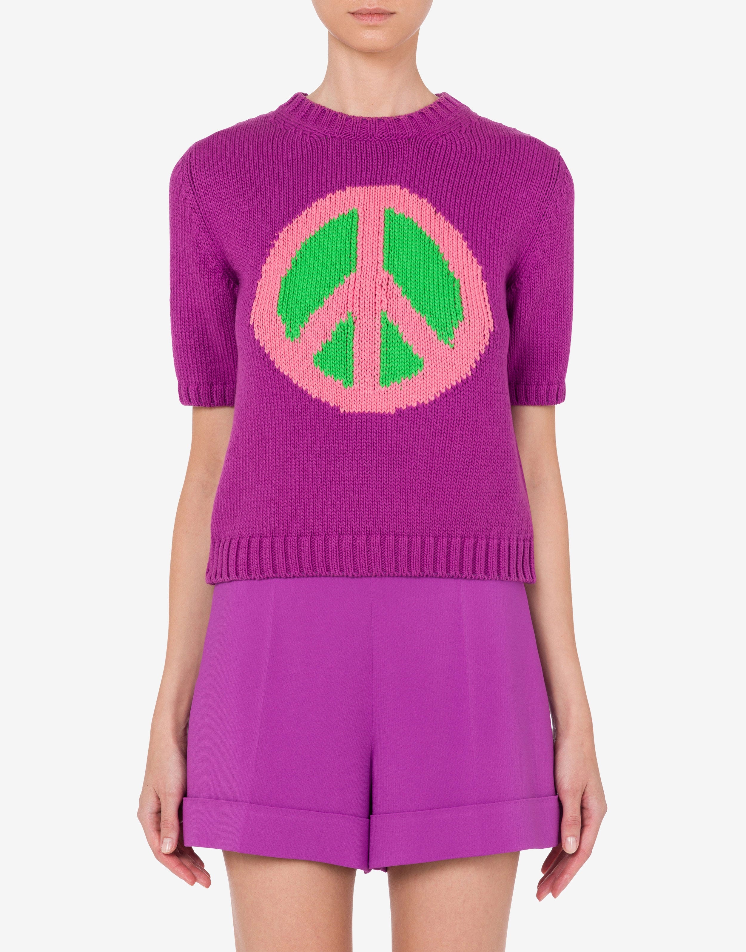 PEACE SYMBOL KNIT TOP - 2