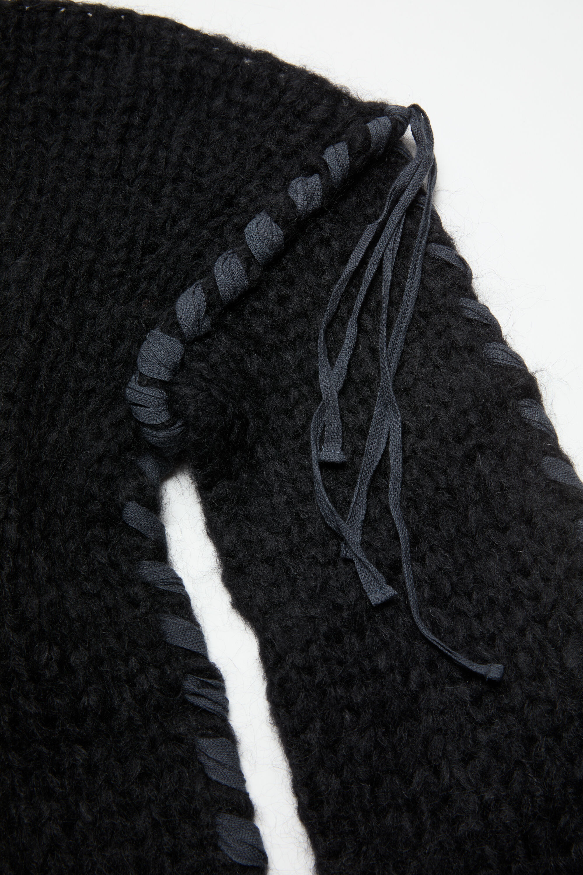 Lacing knit jumper - Black - 5