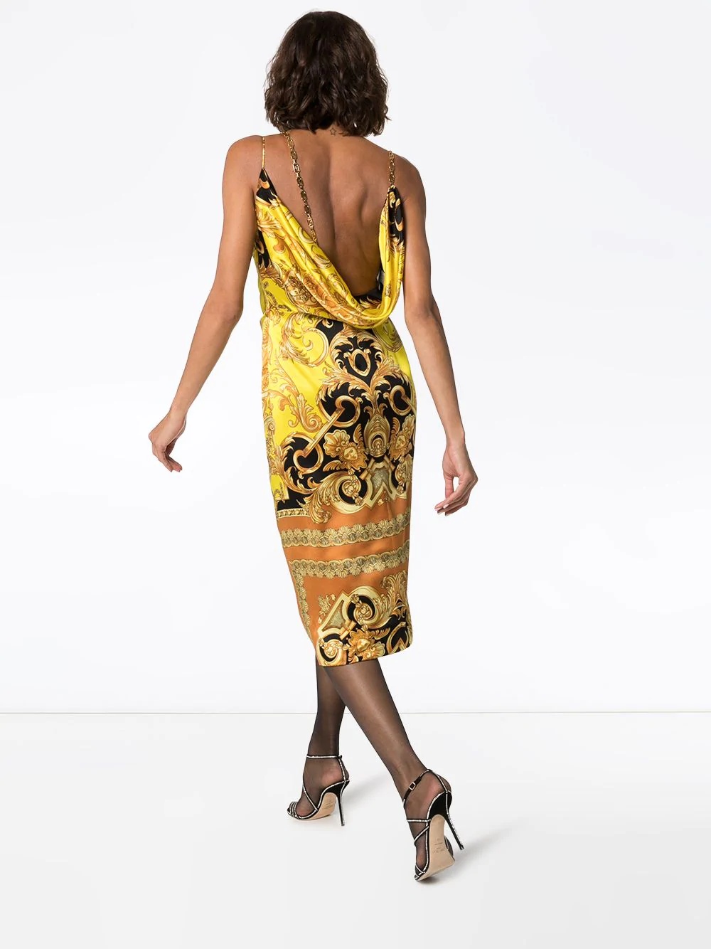 baroque print dress - 4