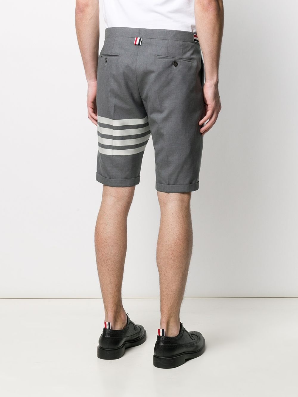 4-Bar plain weave suiting shorts - 4