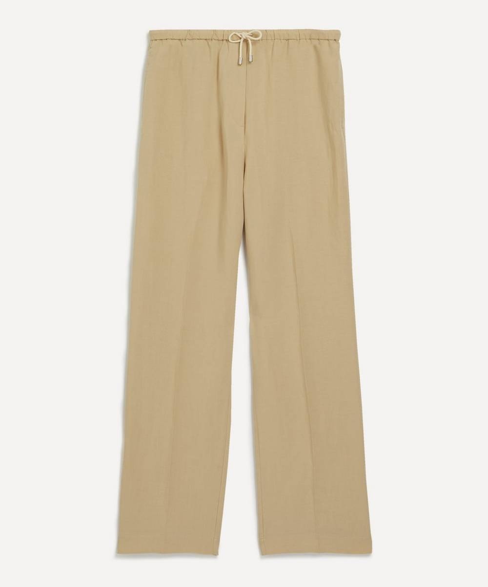 Press-Creased Drawstring Trousers - 1