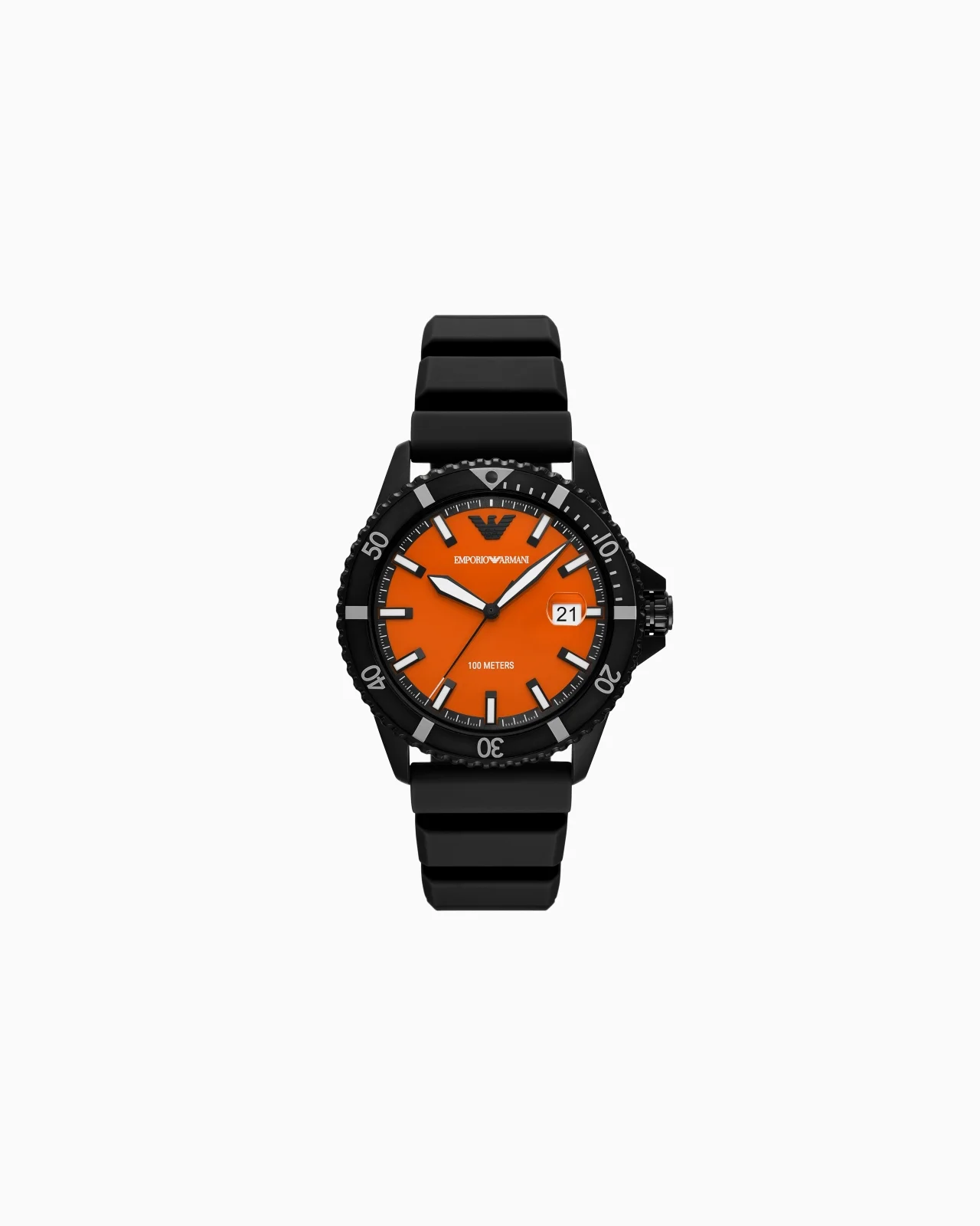WORLD EXPLORER THREE-HAND DATE BLACK SILICONE WATCH - 1