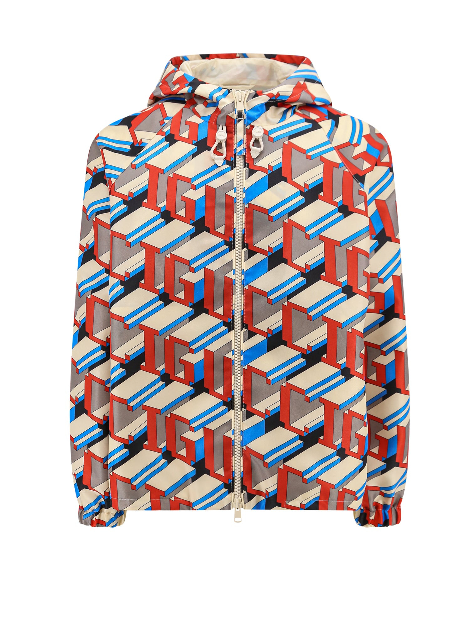 Nylon Jacket With Gucci Pixel Print - 1