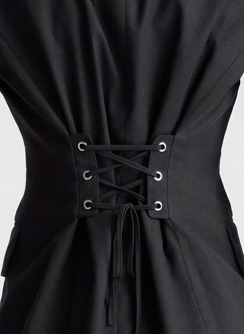 Noa Lace Up Linen Vest 4
