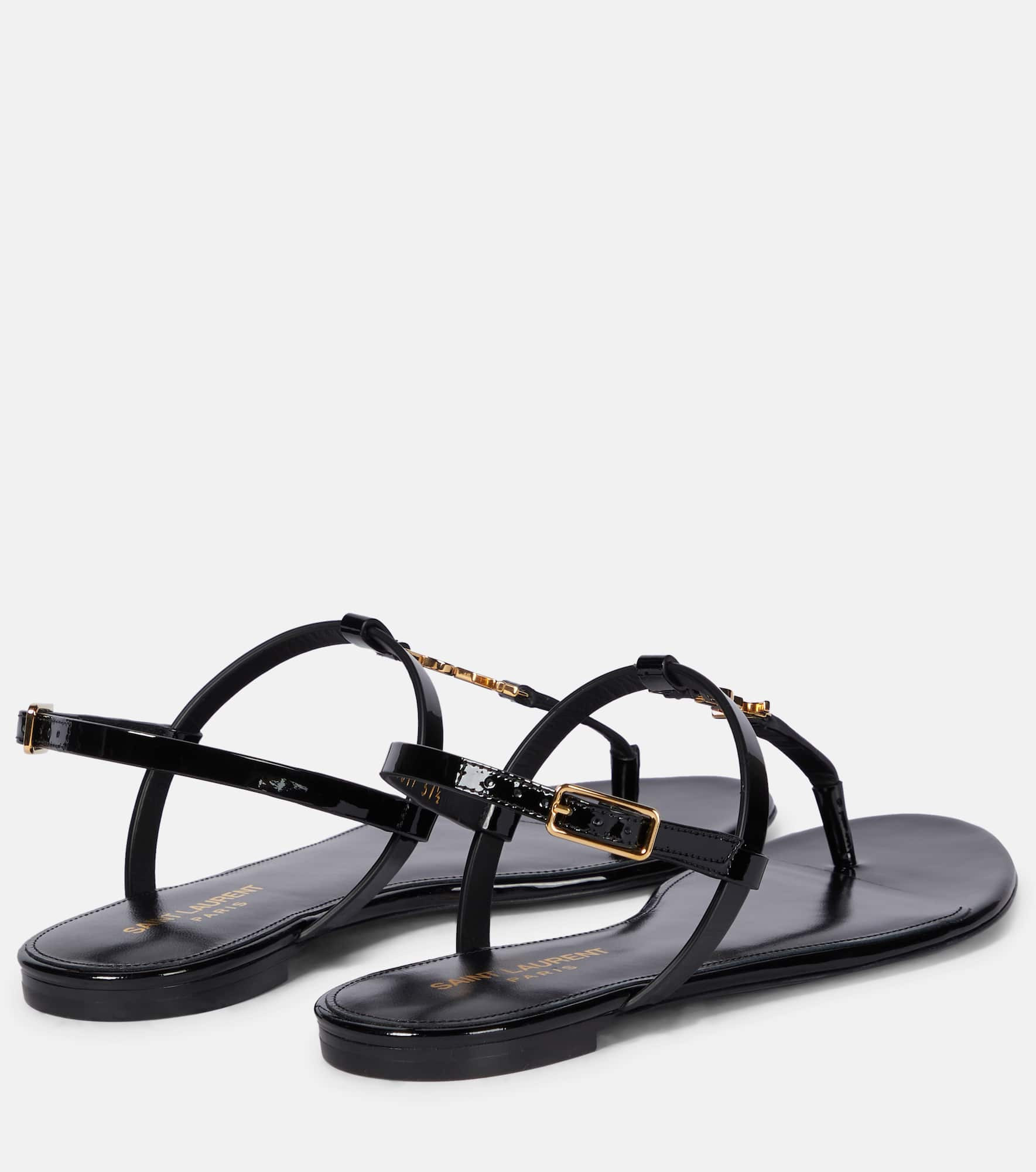 Cassandra patent leather thong sandals - 3