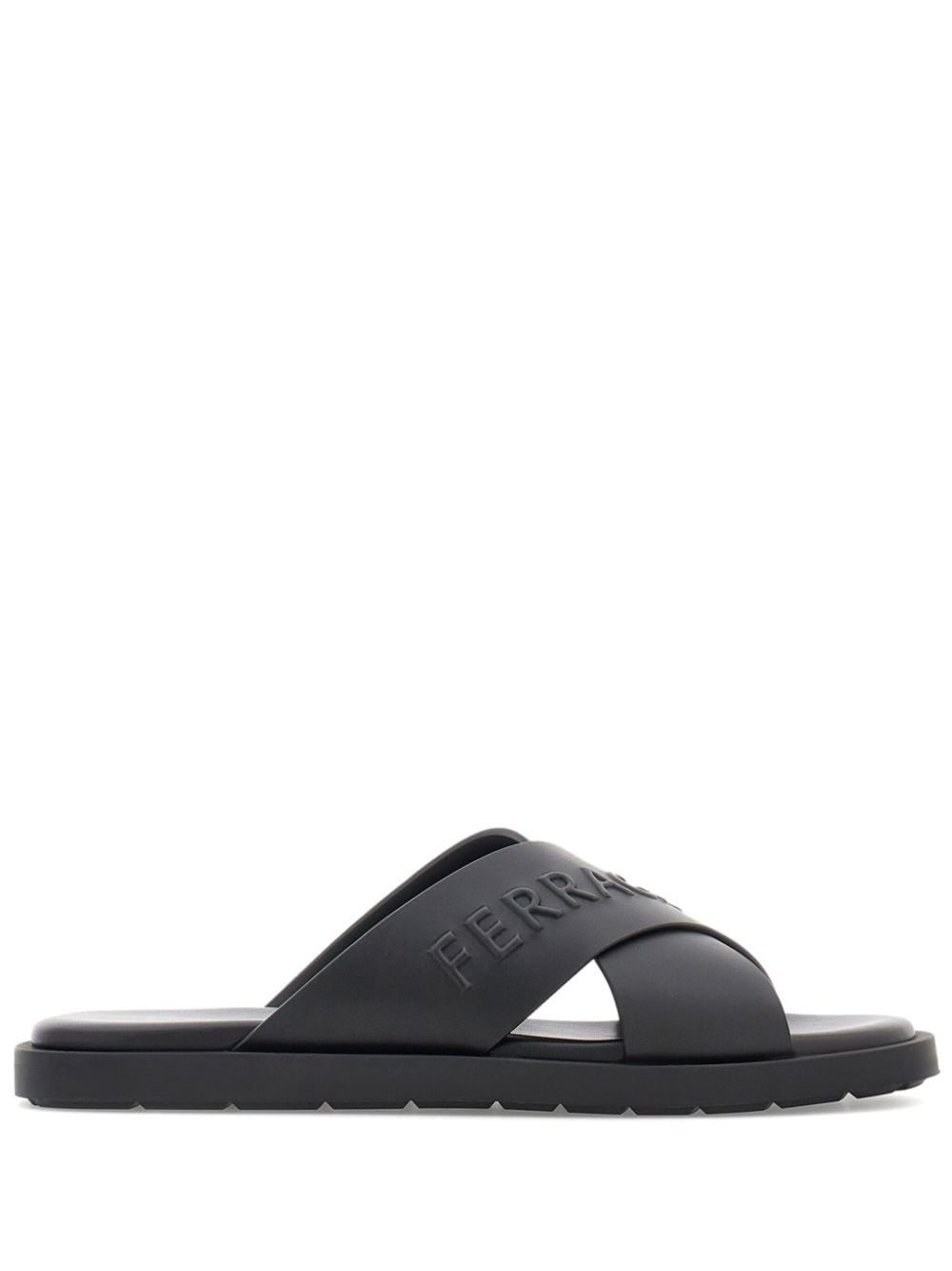 crossover-strap leather sandals - 1