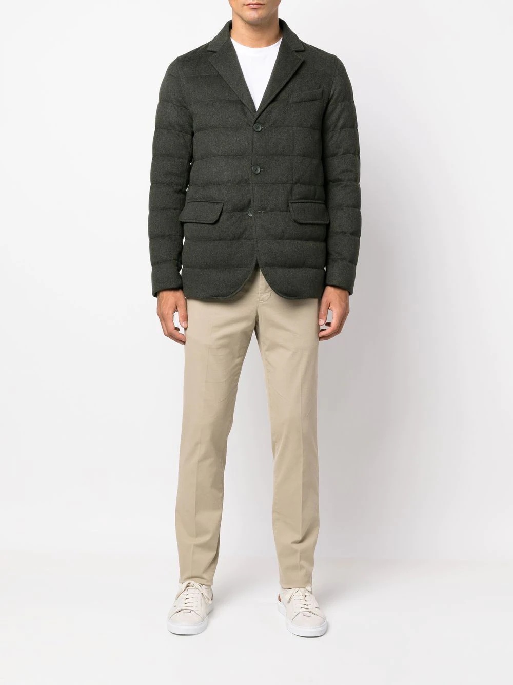 padded button-down jacket - 6