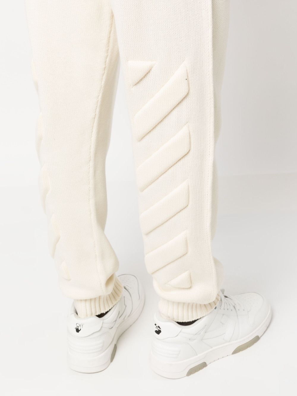 Diag-stripe knitted track pants - 5