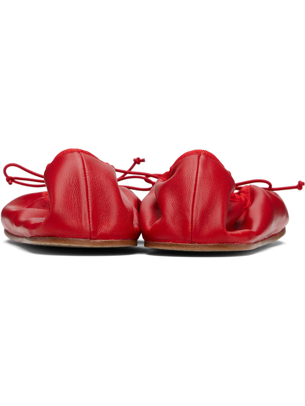 Red Round Ballerina Flats - 2