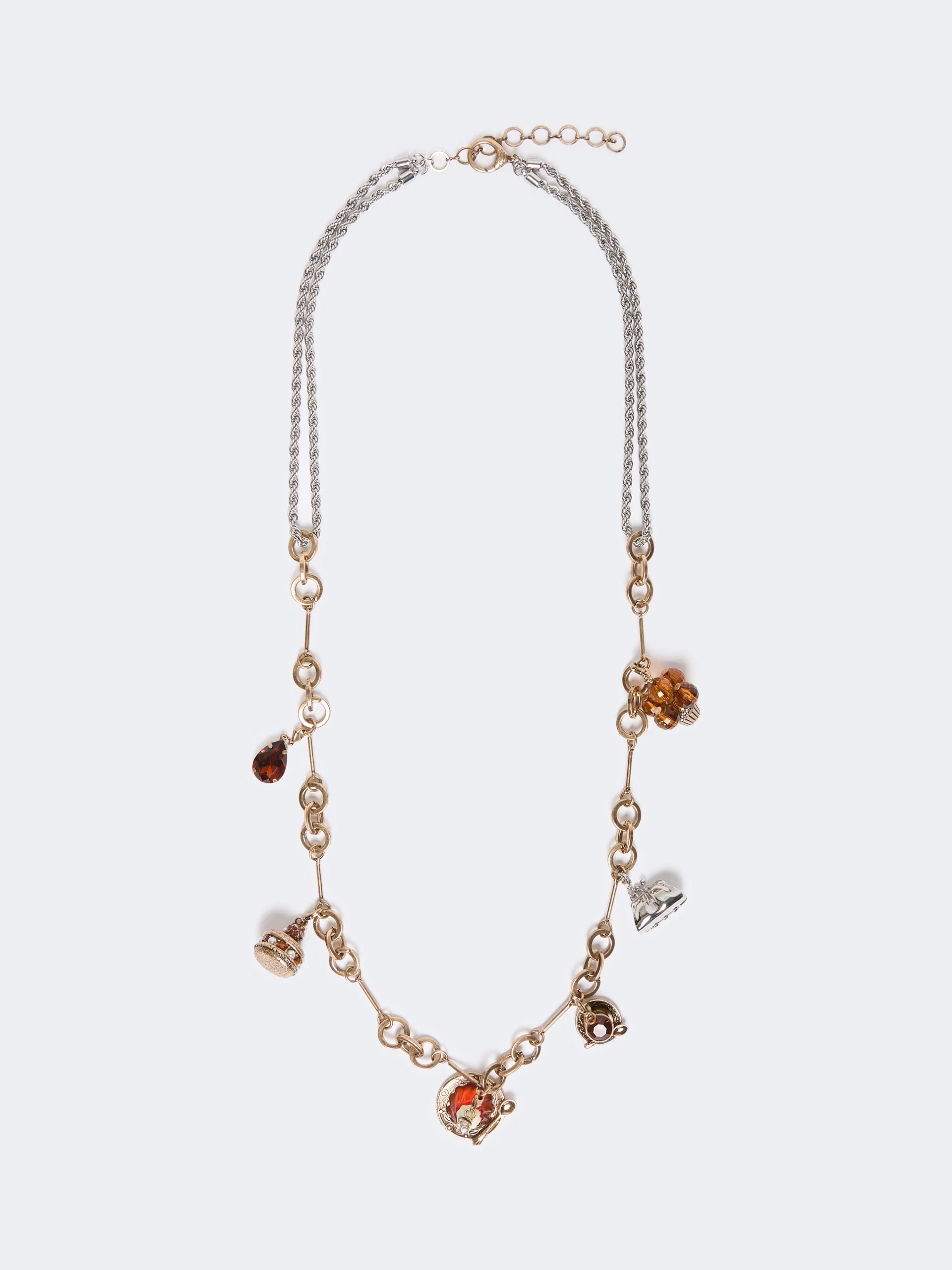 VISINO Chain necklace with charms - GOLD - 1