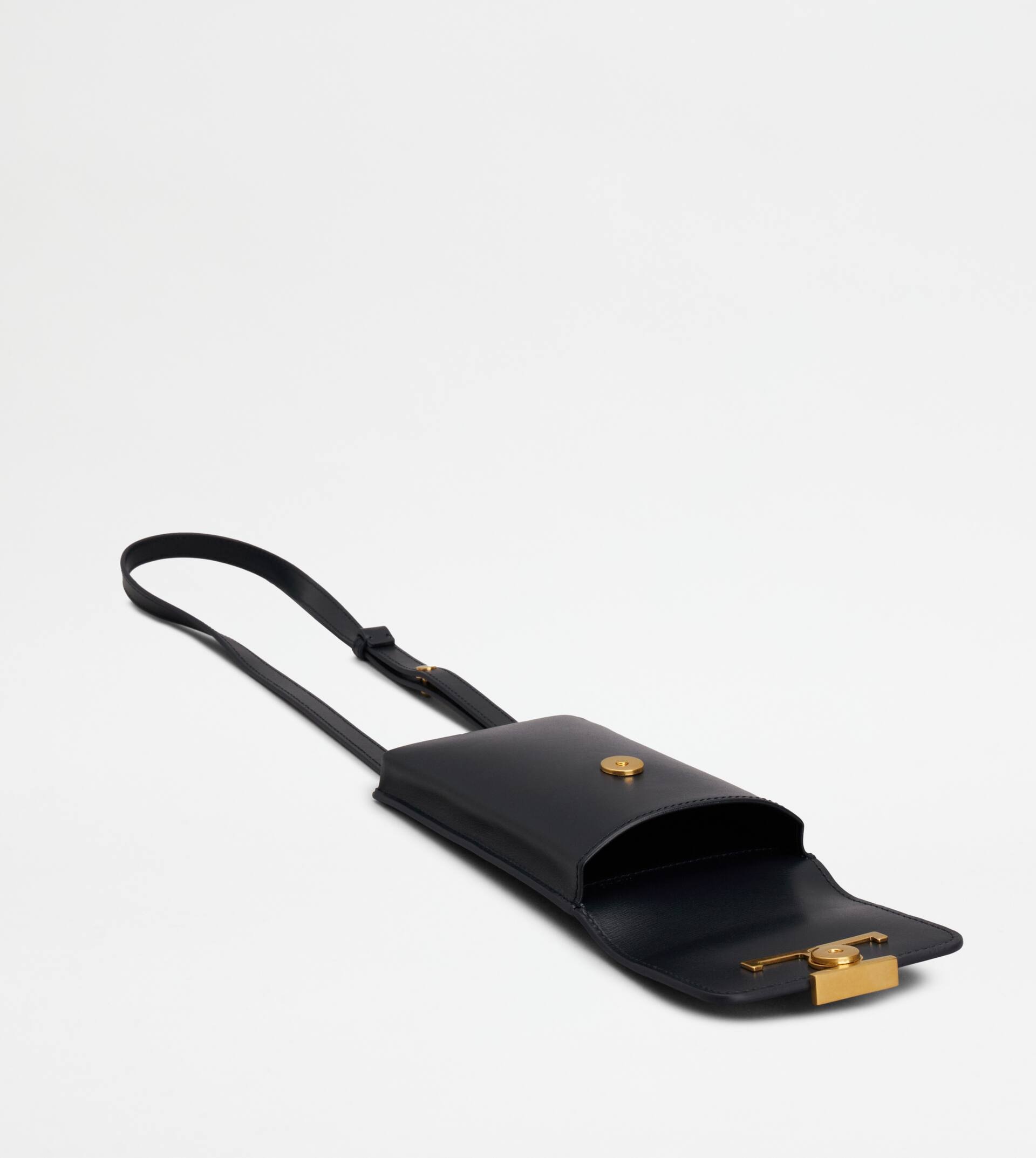 TIMELESS PHONE BAG IN LEATHER - BLACK - 3