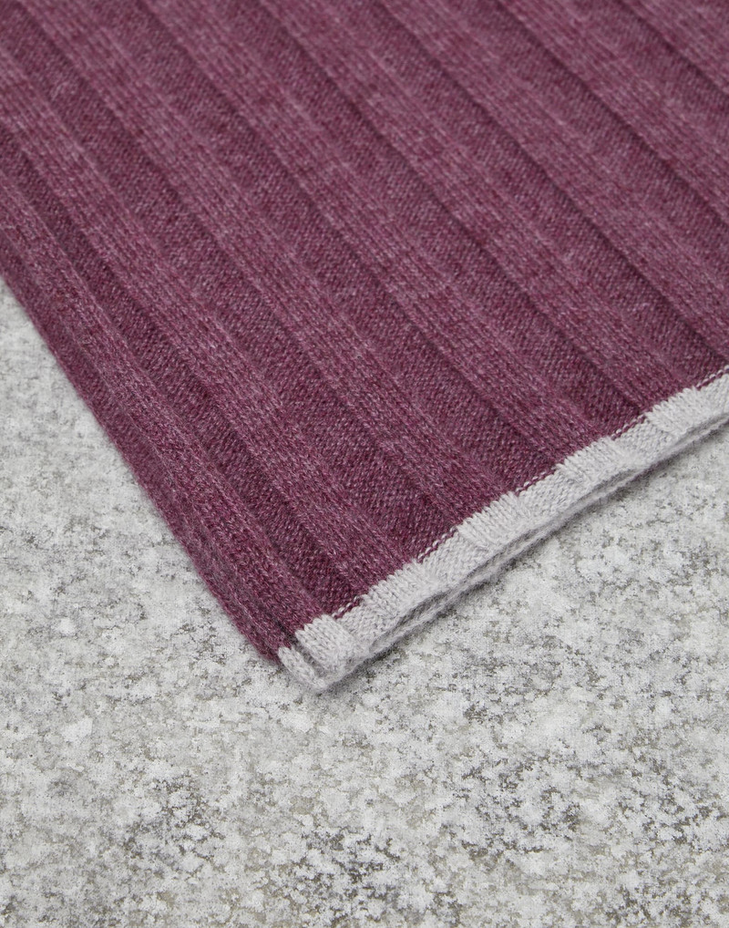 Brunello Cucinelli Cashmere rib knit scarf outlook