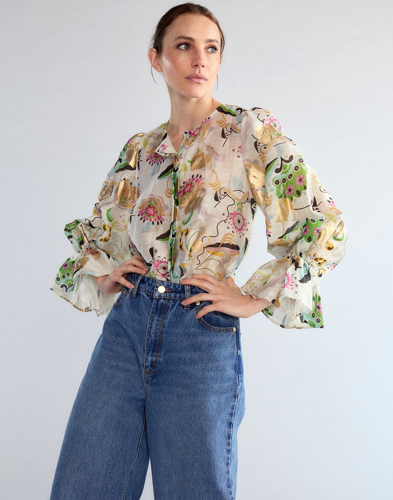Love Locket Silk Linen Blouse - 4